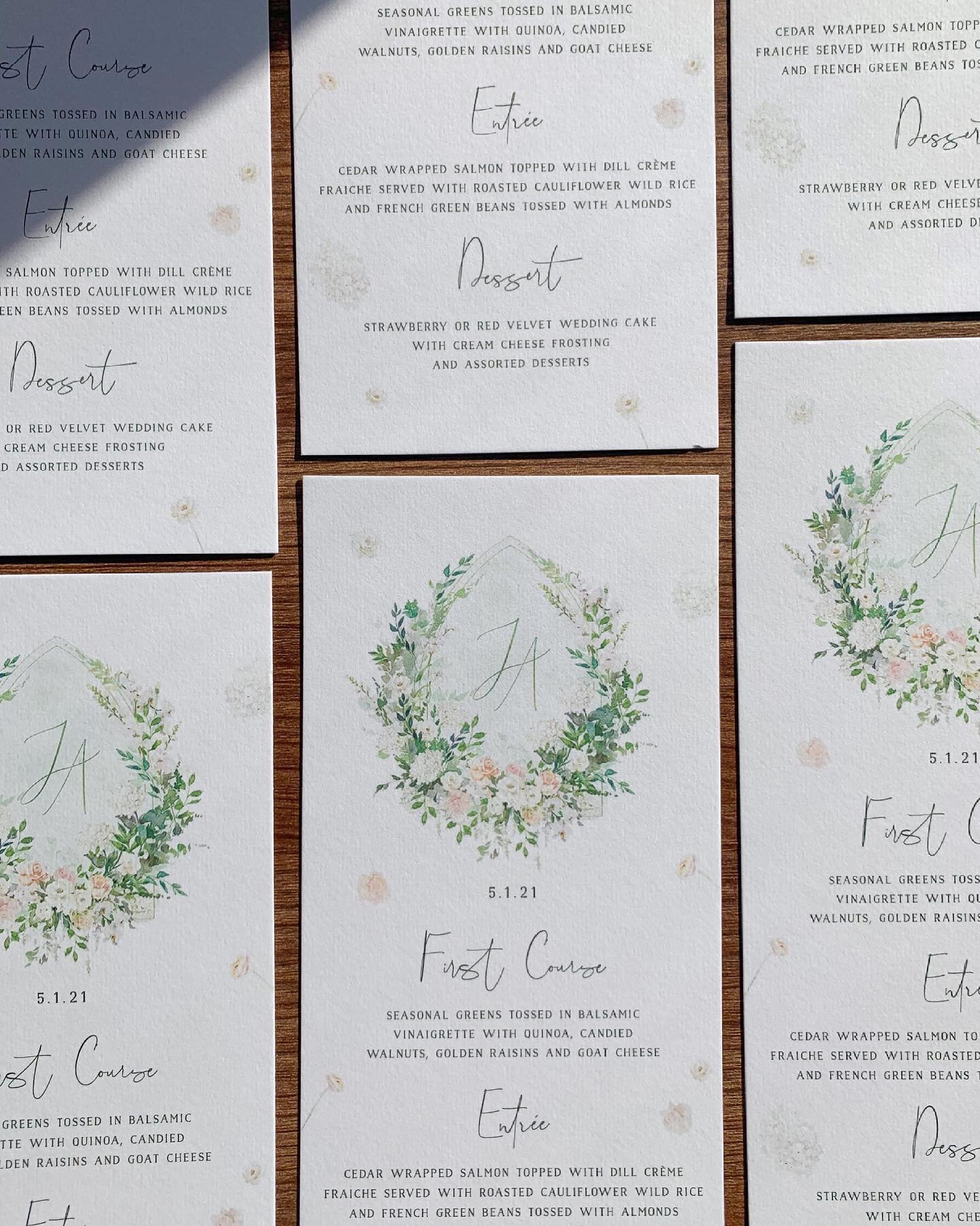 The OCD among us are going to panic at how imperfect these menus are lined up. I&rsquo;m sorry. Lean into the imperfection friends! Lean in!

I saw someone post a pic with #monogrammonday today so I thought I&rsquo;d contribute. Here&rsquo;s a custom menu design featuring a custom watercolor wedding crest/monogram/whatever you want to call it. This wedding was one of my favorite projects ever. 

Visit www.Jayebird.com for more details on how we can work together on your custom invites! 

#stationery #weddinginvitations #customweddinginvitations #weddingmenu #weddingmonogram #weddingcrest #weddingpapergoods