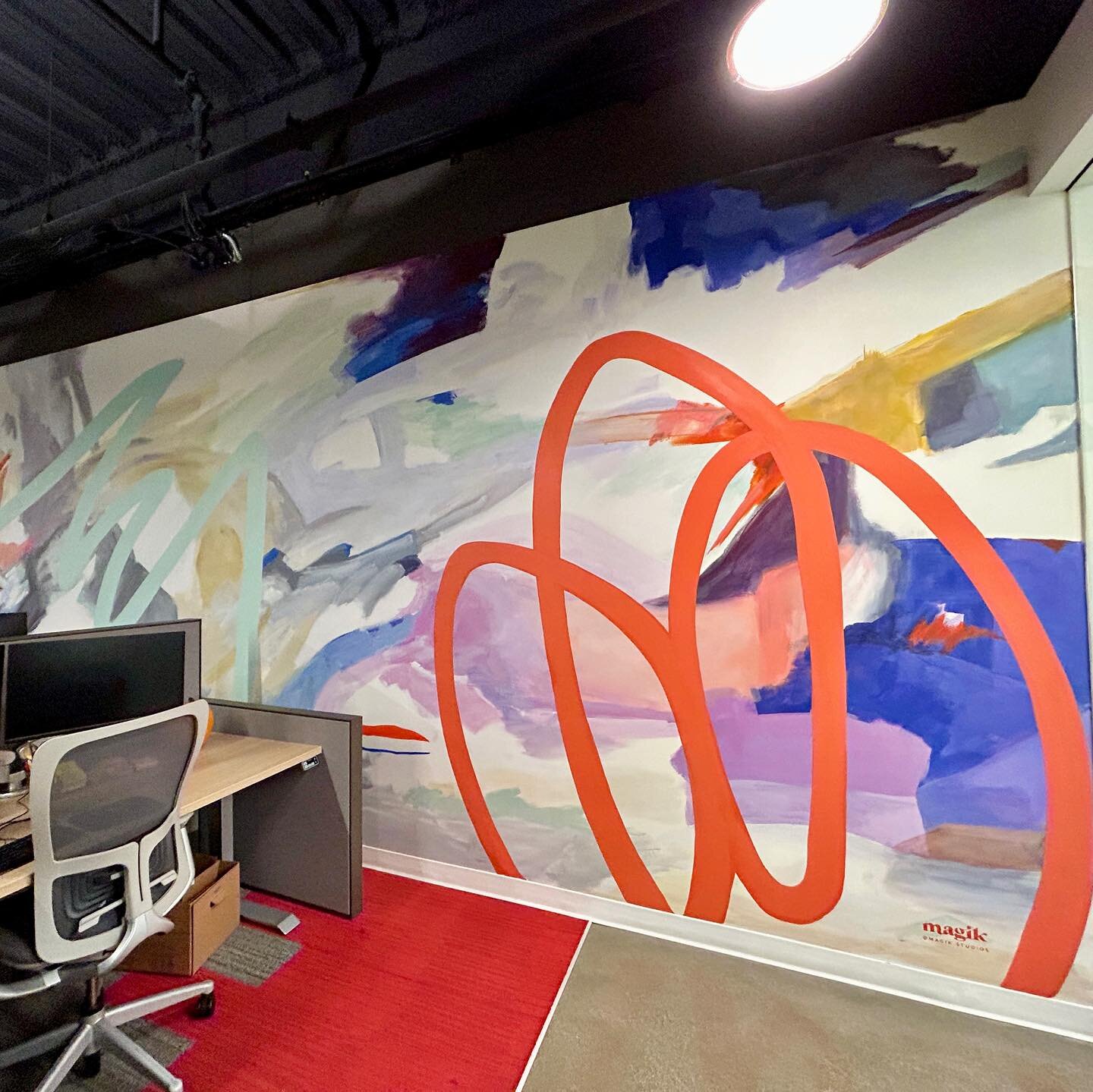 &ldquo;Burst&rdquo; &mdash; an abstract mural representing energy flow throughout the creative process. If you could draw a brainstorm, we think it would look like this 🧠 🌈💡

Wall 👆of ✌️ at McWhinney&rsquo;s @dairyblock office