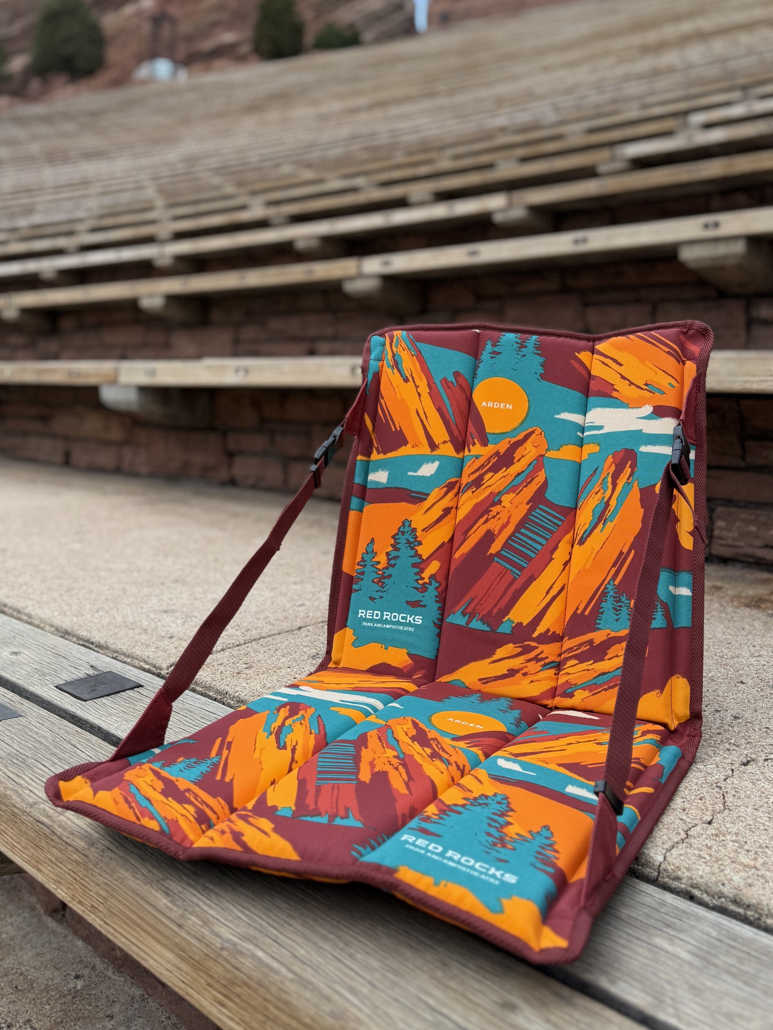 Pattern design for stadium seat cushion at Red Rocks Park and Amphitheatre by Magik Studios in Denver, Colorado