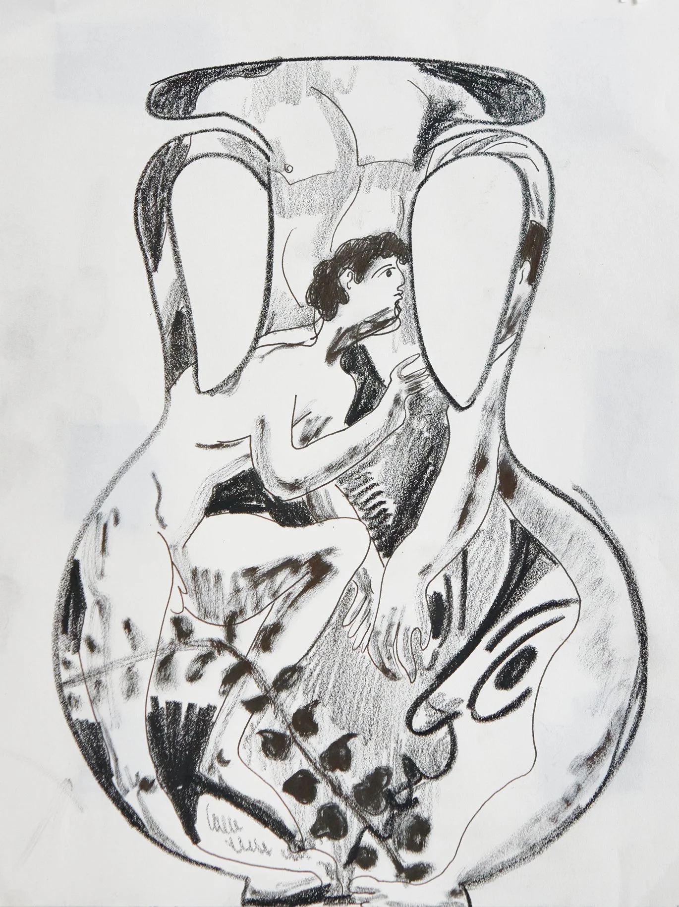 "Jar Study 1" / 9"x12" / Ink, China Marker, and Pen On Paper / 2020