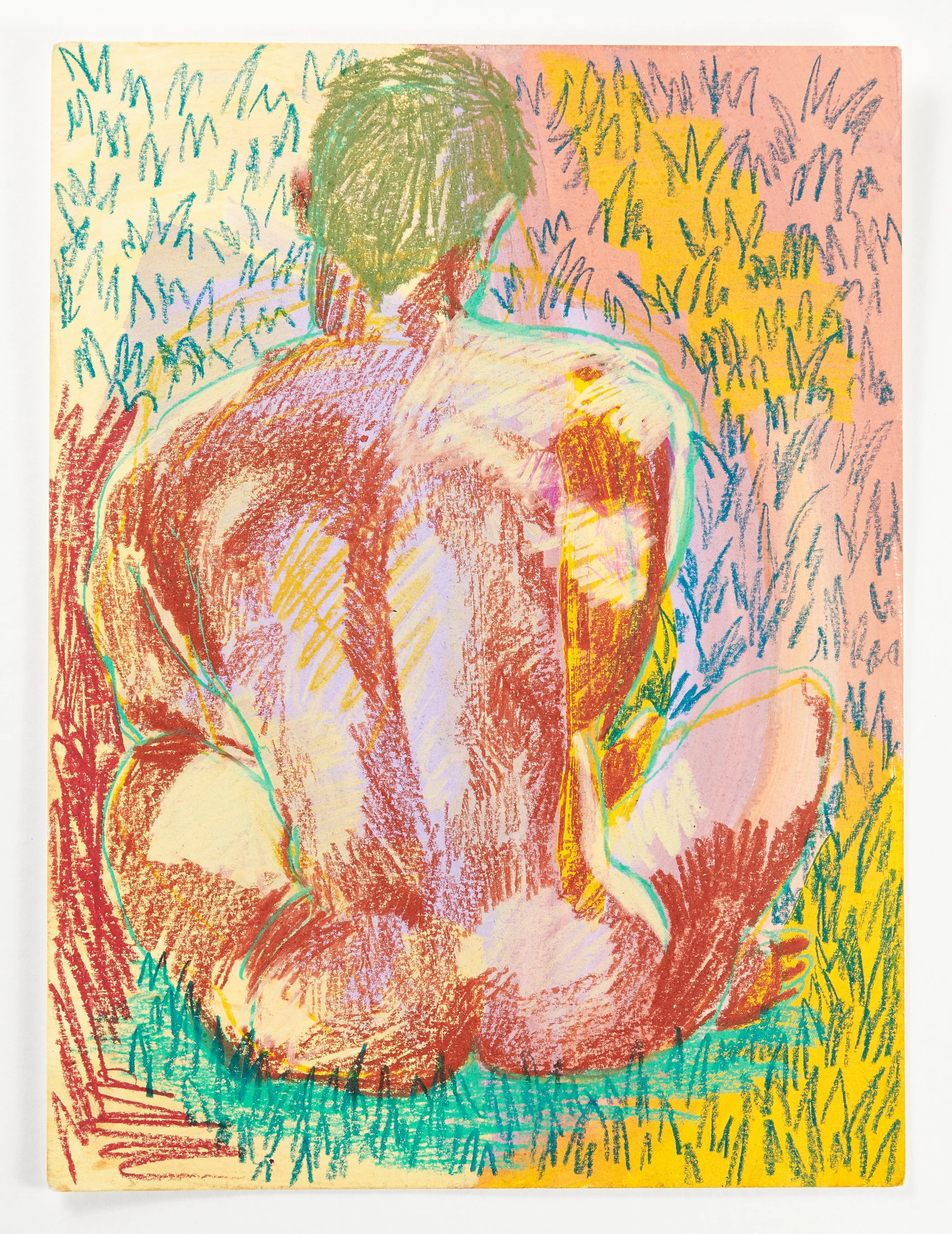 "Body Study" / 9"x12" / Wax Crayon and Colored Pencil on Paper / 2022