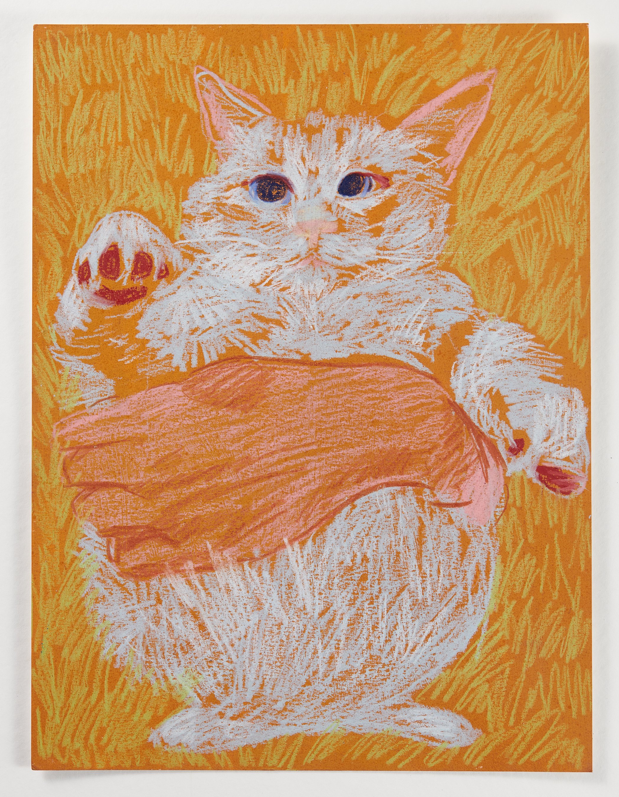 "Cat Vase" / 9"x12" / Acrylic and Crayon on Paper / 2022