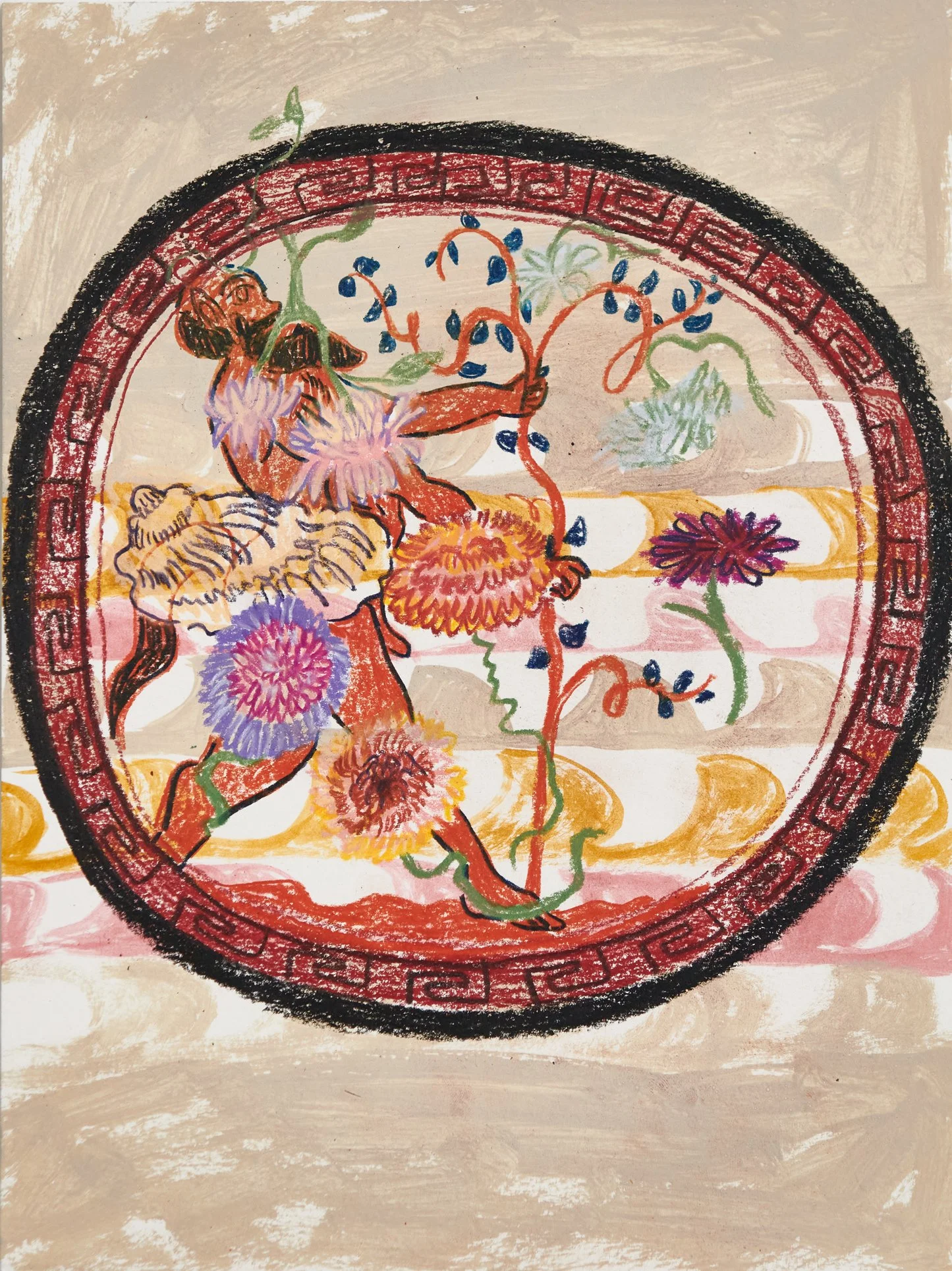 "Joyful Memory Study" / 9"x 12" / Acrylic, Colored Pencil, and Crayon on Paper / 2020