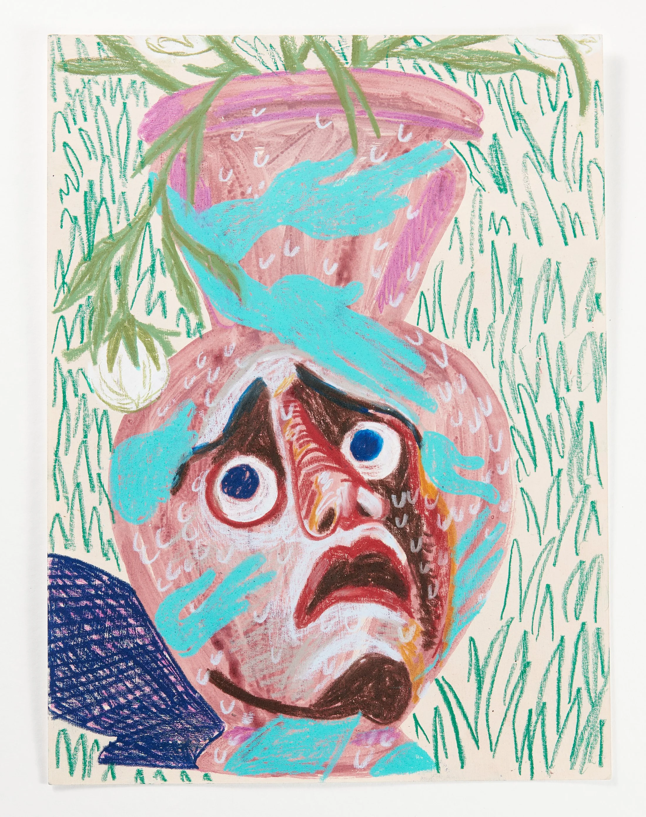 "Woeful Jar Study" / 9"x 12" / Acrylic, Colored Pencil, and Crayon on Paper / 2020