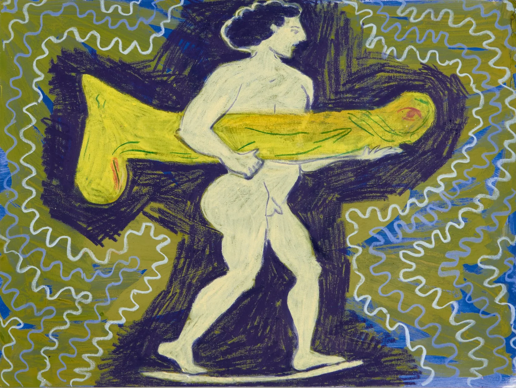 "BDE Study” / 9”x 12” / Gouache, Crayon, and Pencil on Paper / 2020