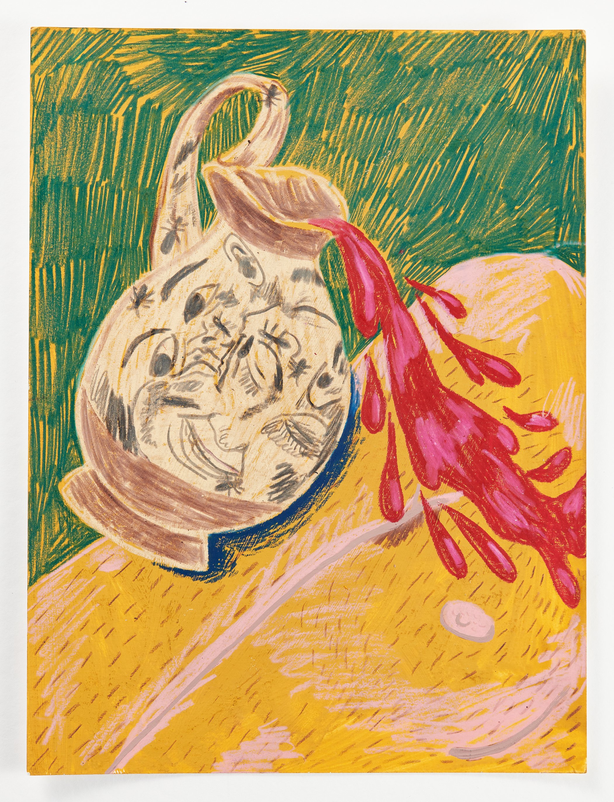 "Ritual" / 9"x12" / Acrylic and Crayon on Paper / 2022