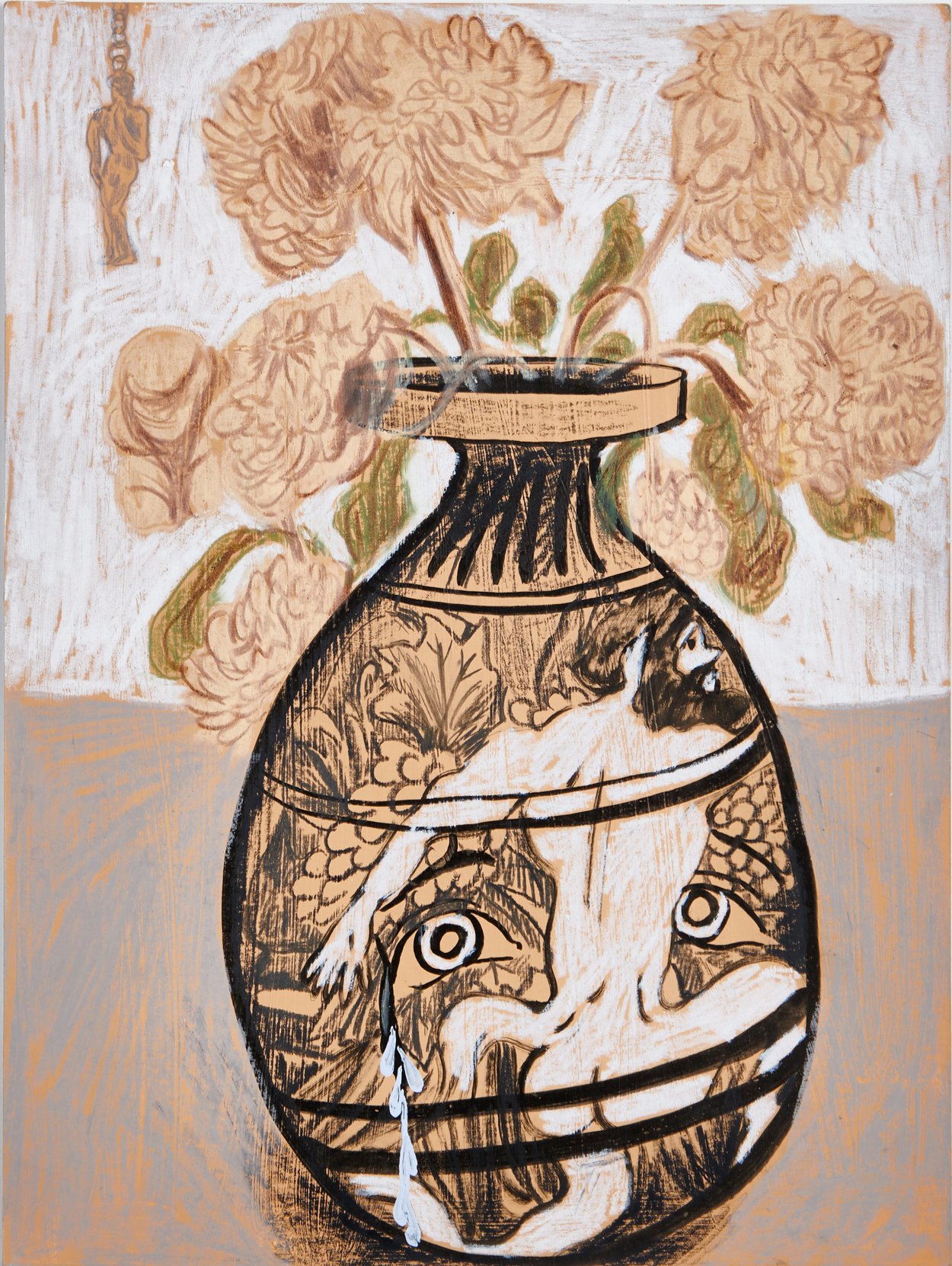 “Vase Motif” / 9”x 12” / Acrylic, Colored Pencil, Graphite, and Ink On Paper / 2020