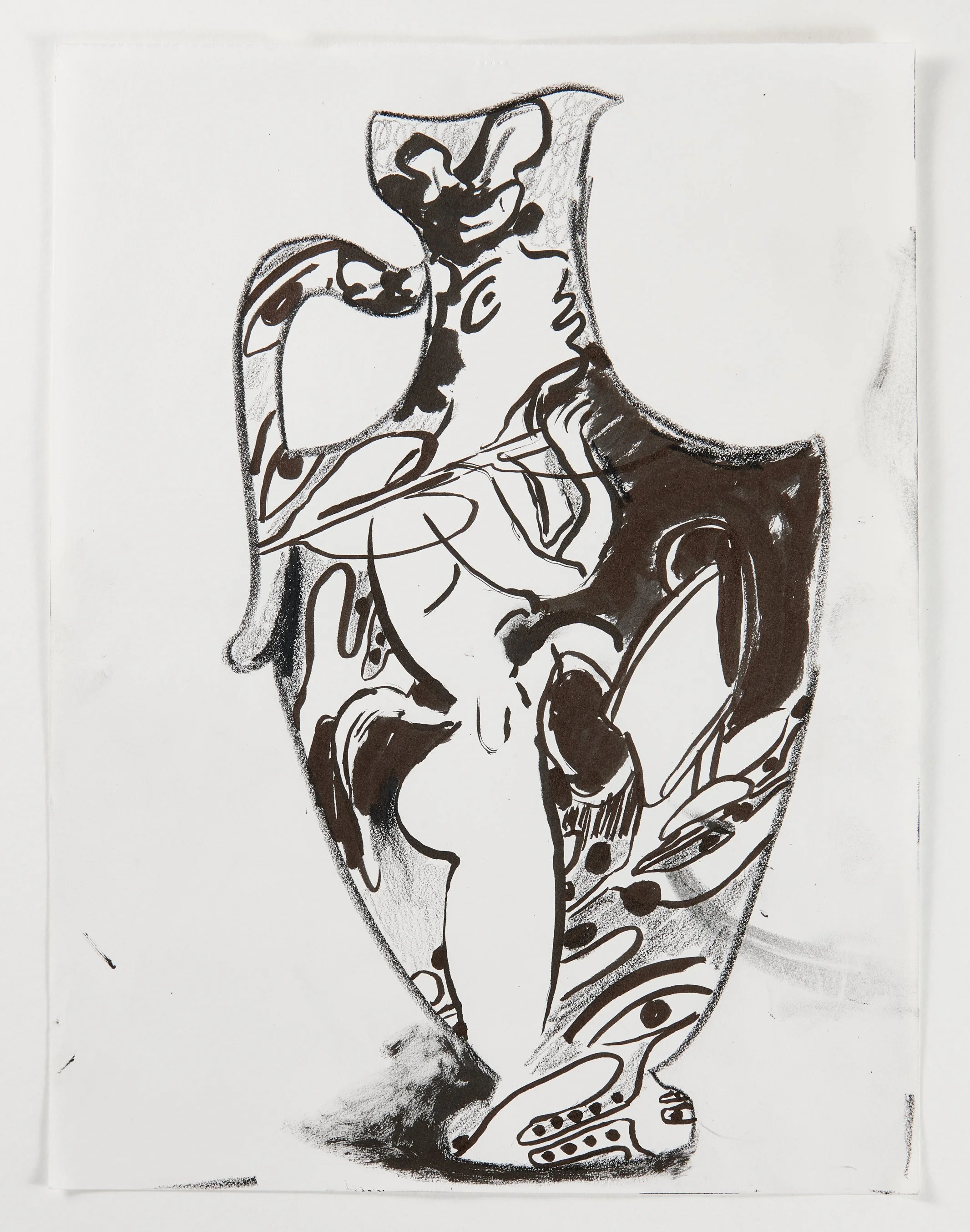 "Jar Study 4" / 9"x12" / Ink, China Marker, and Pen On Paper / 2020