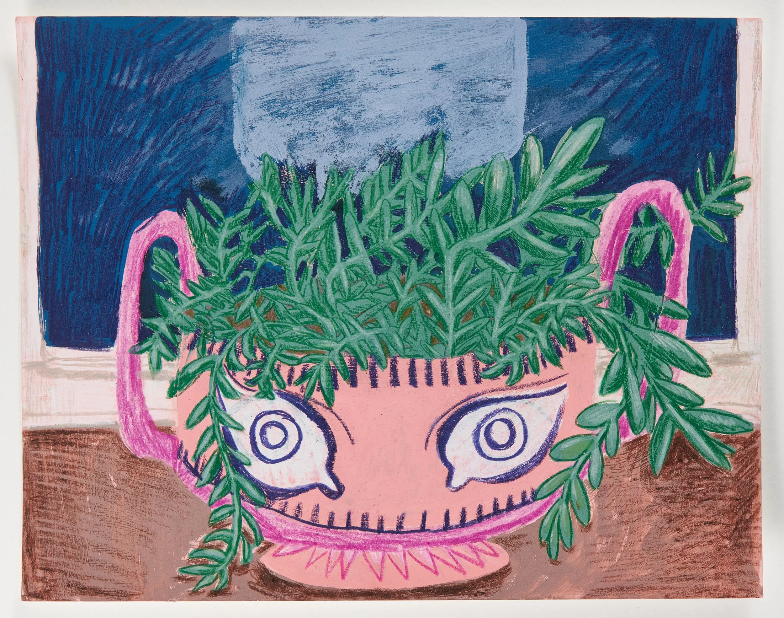 "Vessel Study" / 12" x 9" / Acrylic, Colored Pencil, and Crayon on Paper / 2022