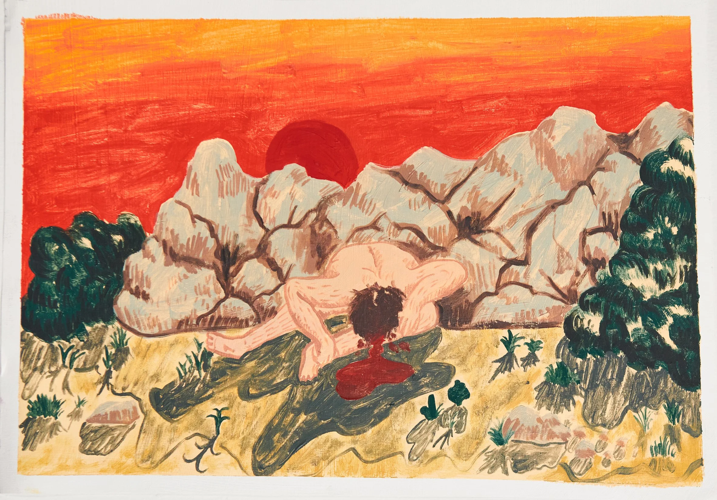 "Man Feeding On Himself" / Oil on paper / 14"x11" / 2018