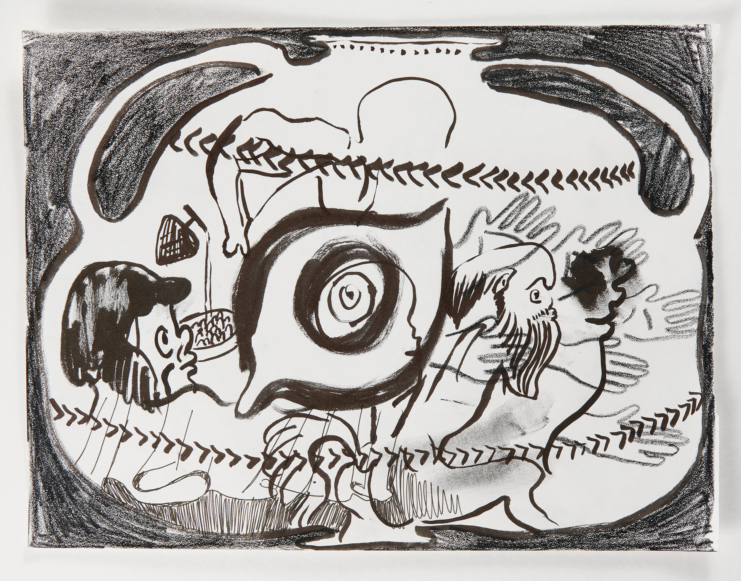 "Jar Study 5" / 12"x9" / Ink, China Marker, and Pen On Paper / 2020