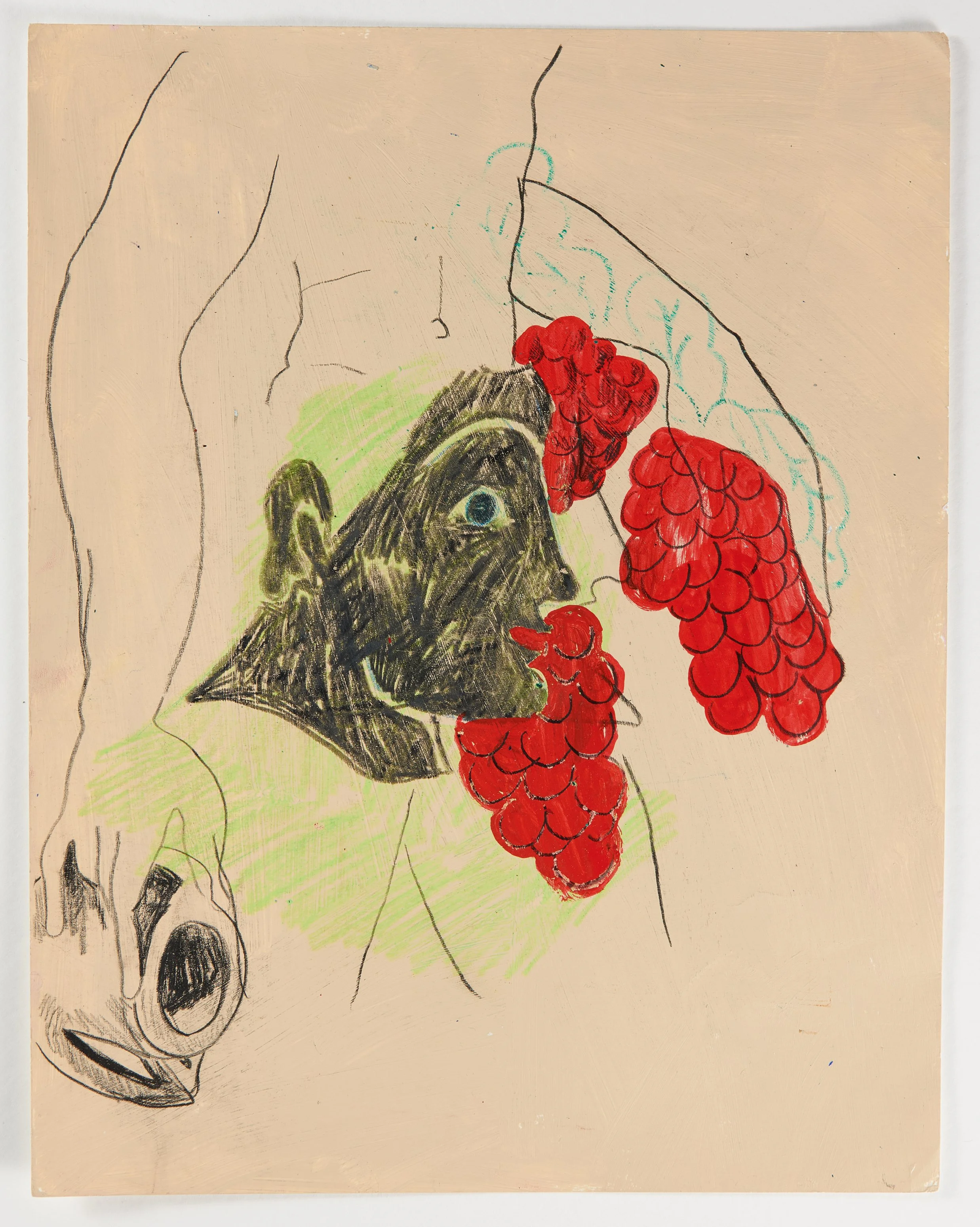 "Untitled" / 11"x 14" / Acrylic, Crayon, and China Marker On Paper / 2020