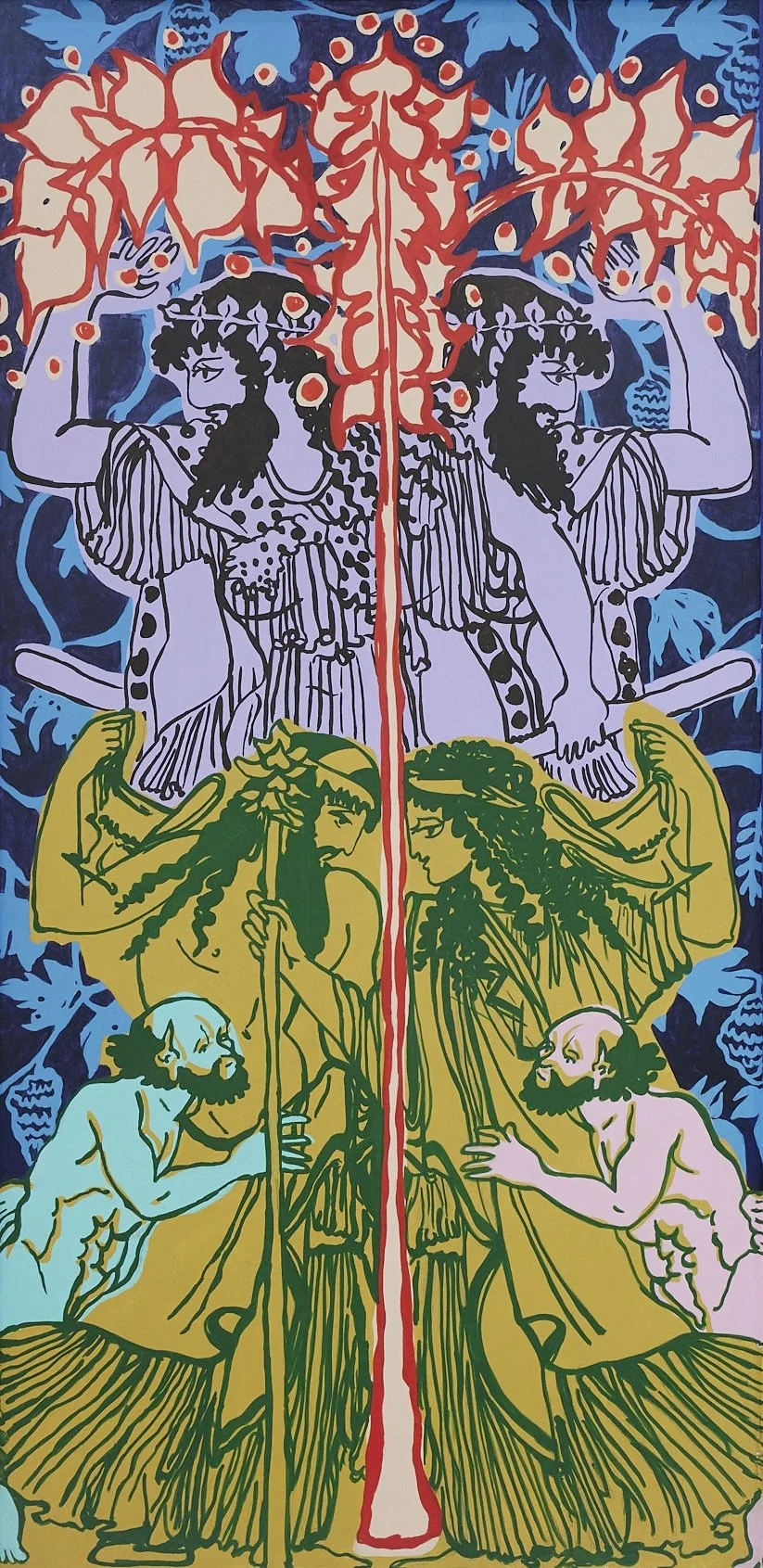 "The Dionysian Way" / 48"x96" / acrylic on panel / 2023