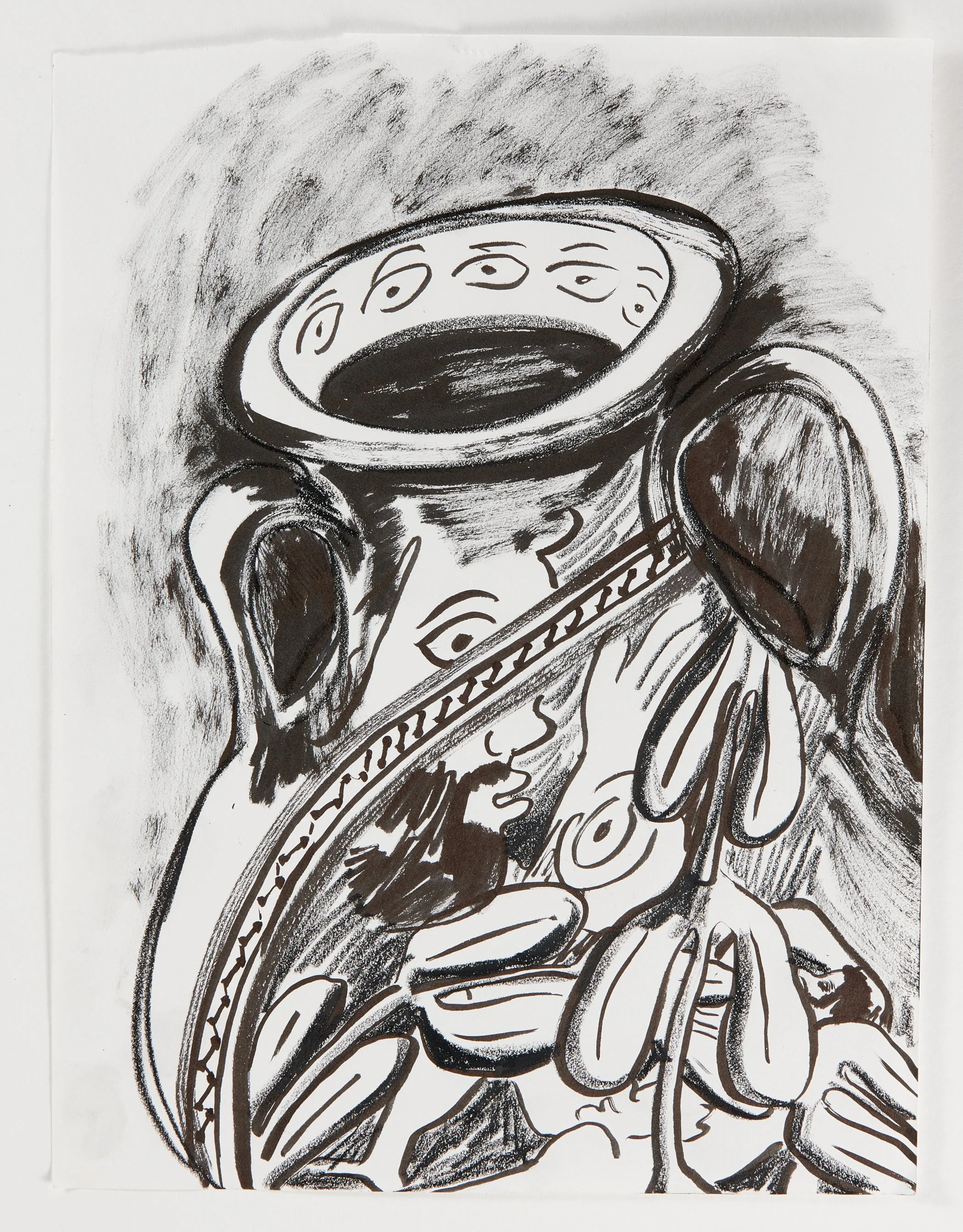 "Jar Study 3" / 9"x12" / Ink, China Marker, and Pen On Paper / 2020