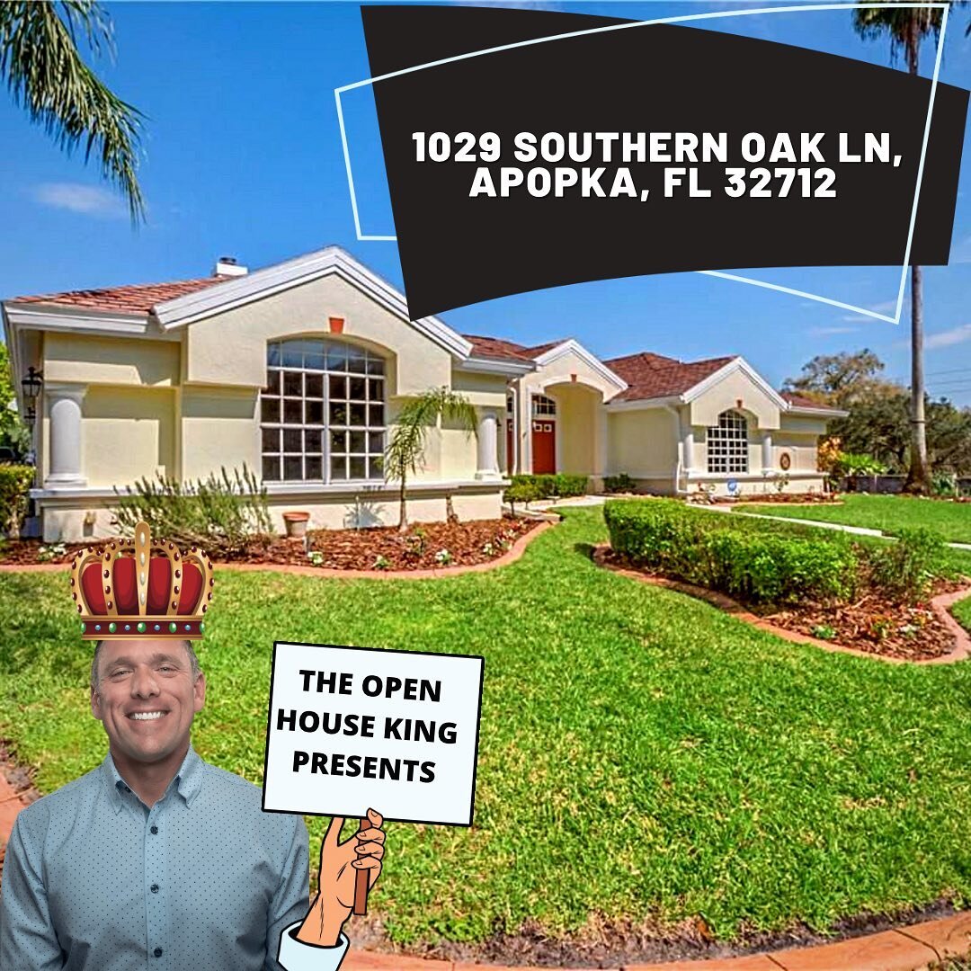 Come by this beautiful Apopka Home 🏠 this Sunday from 1:00 - 3:30pm. Don&rsquo;t forget to sign in for your chance to win a gift basket and an Amazon Giftcard.

1029 Southern Oak Ln, 
Apopka, FL 32712
4 🛏 / 3 🛁 
2369 SQFT 🏠 
$419,900 💰