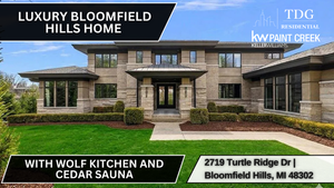 Architectural Luxury Residence for Sale in Bloomfield Hills Michigan with Wolf and Sub-Zero Kitchen, Cedar Sauna &amp; Custom Wine Cellar
