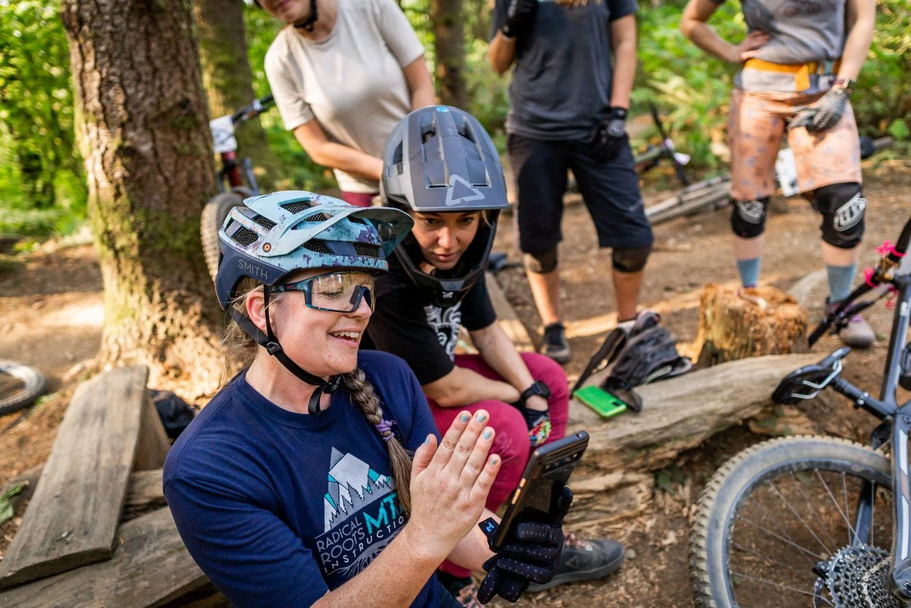 Group of riders learning with video feedback