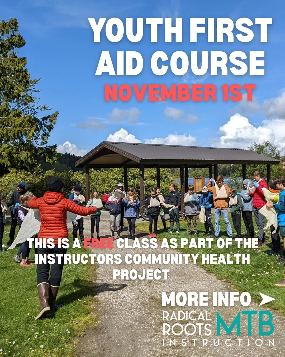 🚑 FREE MTB First Aid for Juniors!!!

We&rsquo;re so excited to offer a free hands-on workshop for youth riders (ages 10&ndash;18) on November 1st! This session is all about helping young mountain bikers build real-world confidence and safety skills 