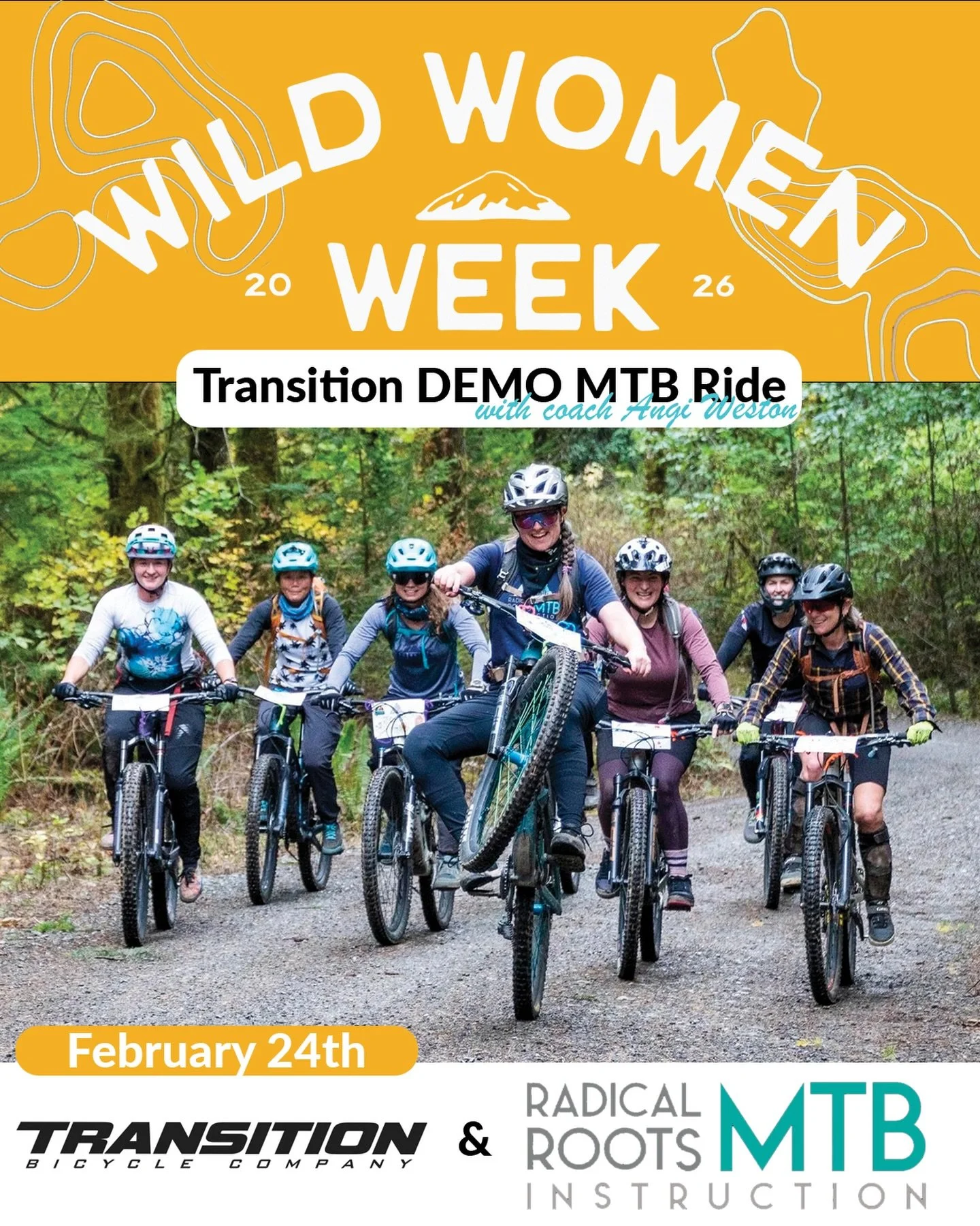Join Coach Angi Weston + the Transition crew for an all women&rsquo;s group ride with FREE demo bikes (yes, free 👀). This ride is part of Wild Women Week, a celebration of women getting after it outside, hosted by our friends Shifting Gears (@letssh