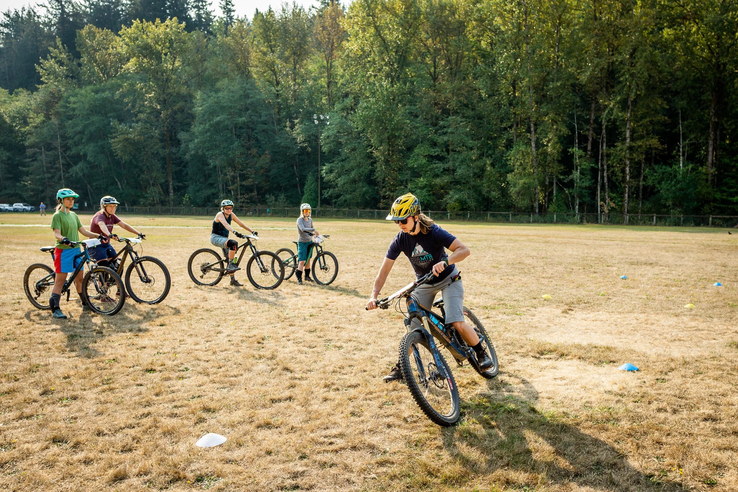Riders learning proper dismount