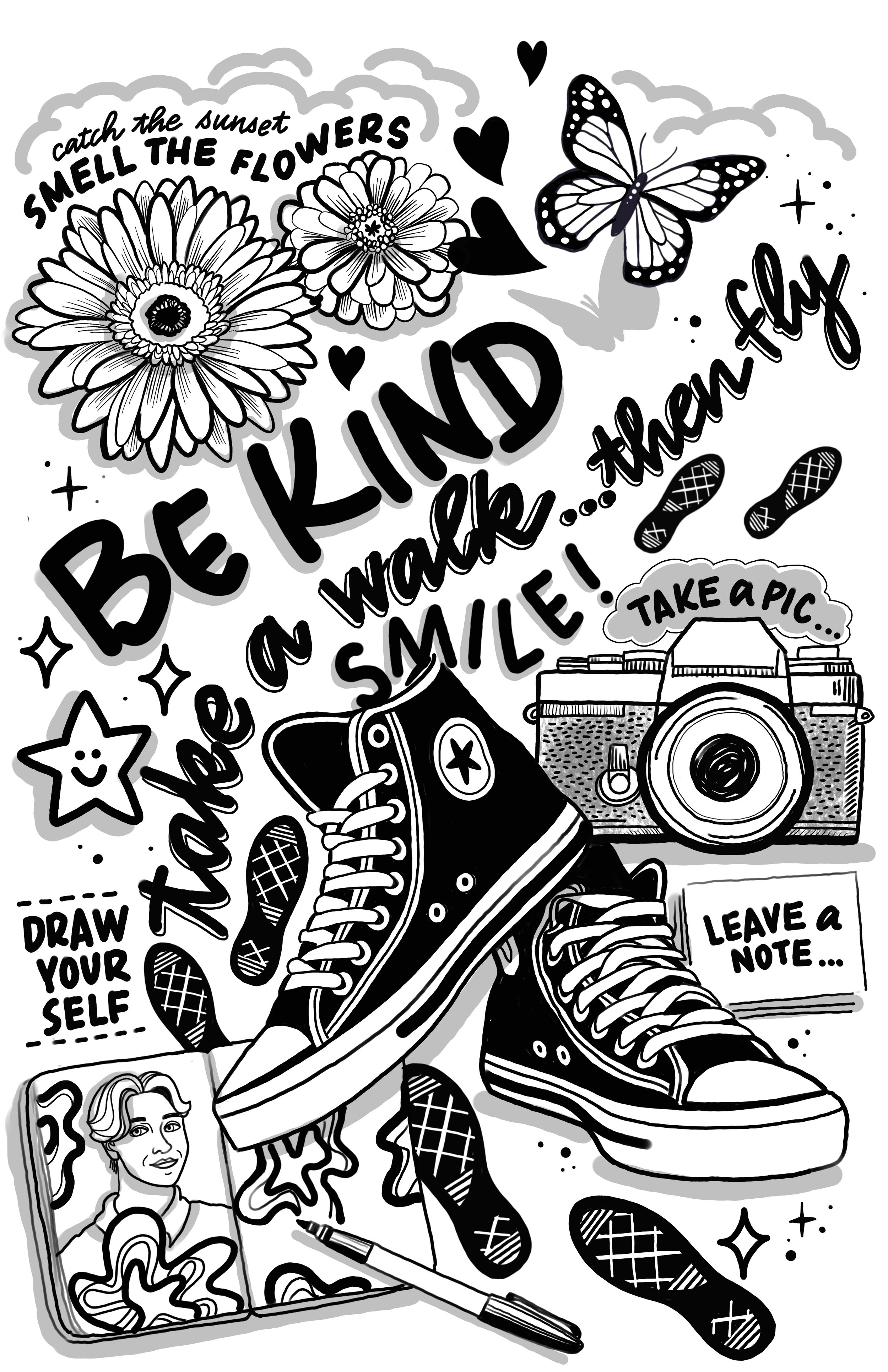 Catherine Tilly Design_blue eyes and butterflies kendall's kindness illustration project.JPG