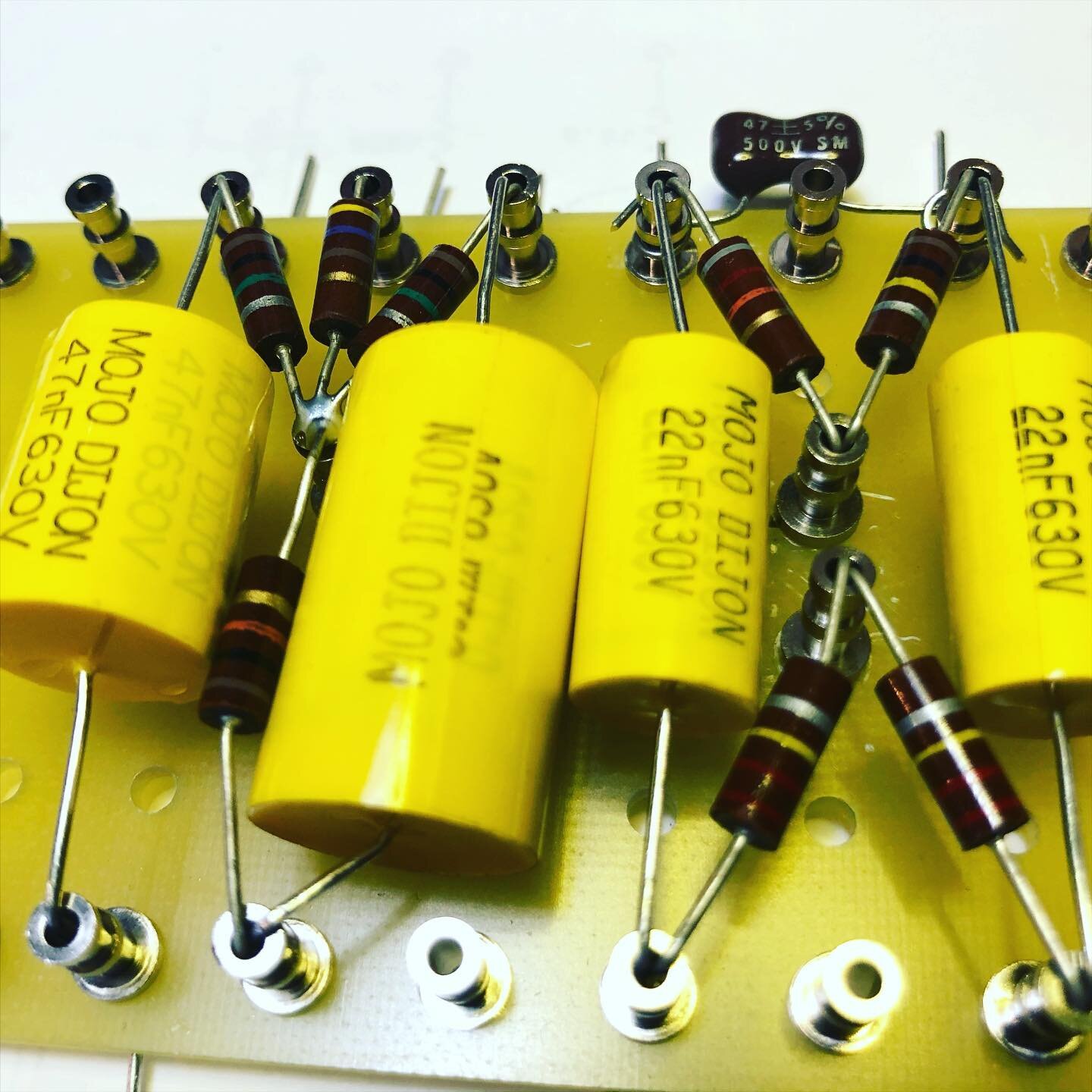 Custom build with Mojotone Dijon coupling capacitors. @mojotone #bigcrunch #baltimore #tubeamp #capacitor
