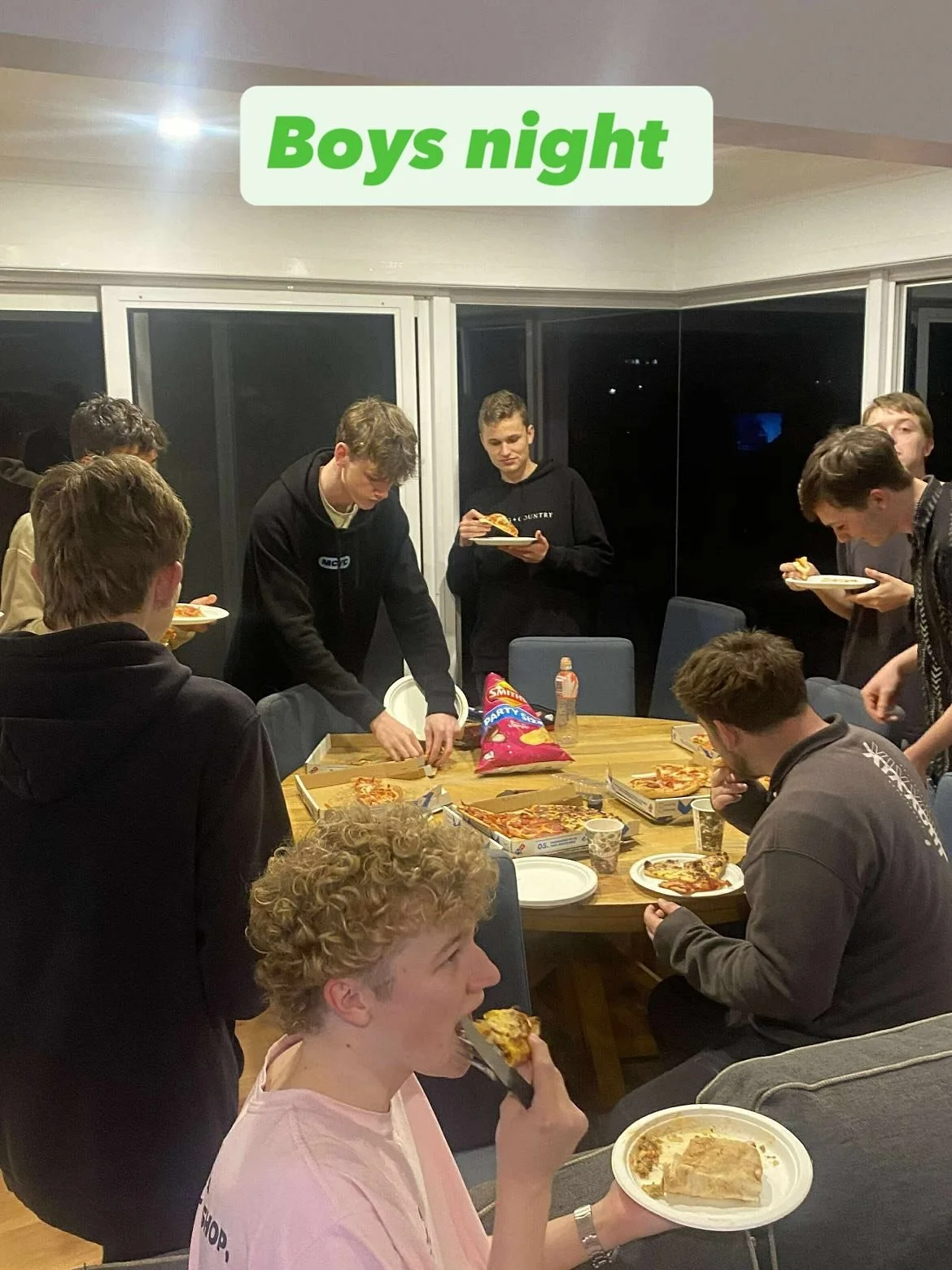 The boys had an awesome night as well!! They got together for some Pizza and Halo, enjoyed fellowship and battling it out 🍕