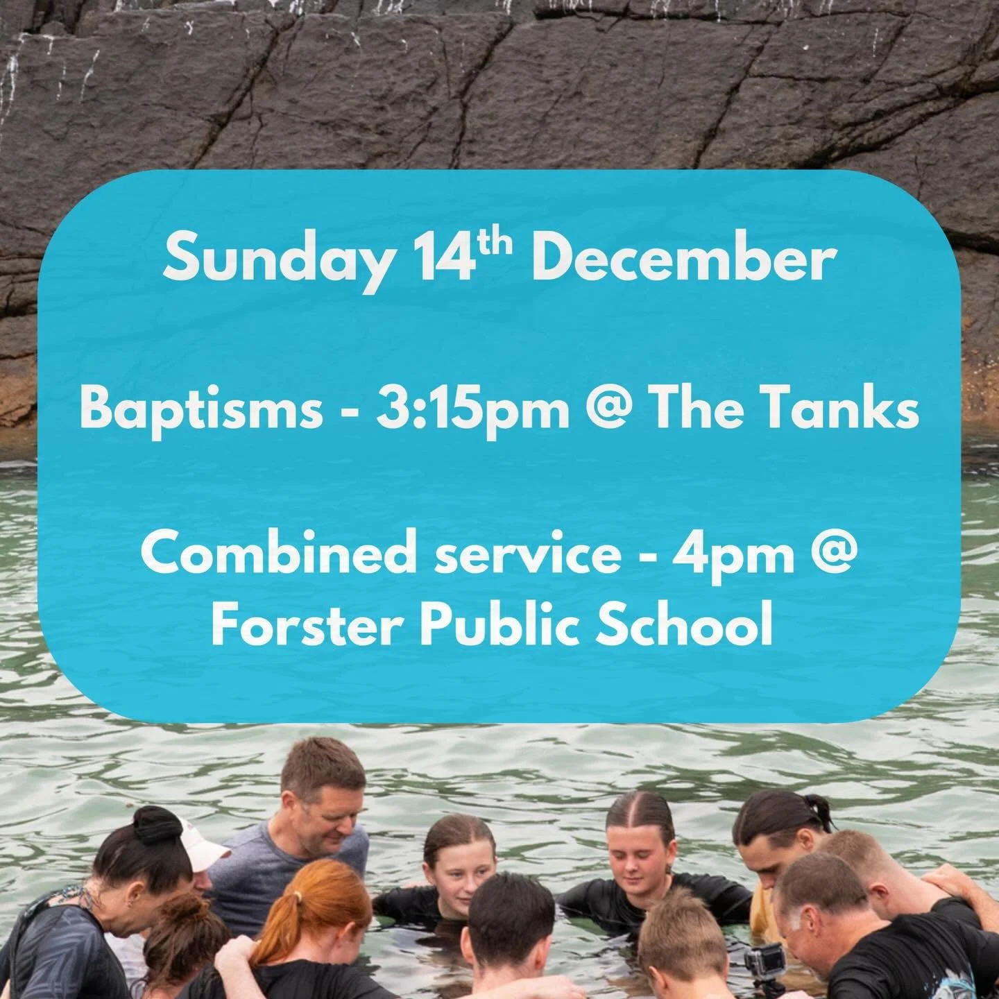 Join us today for Baptisms at 3:15pm followed by a combined service at 4pm 🕓
