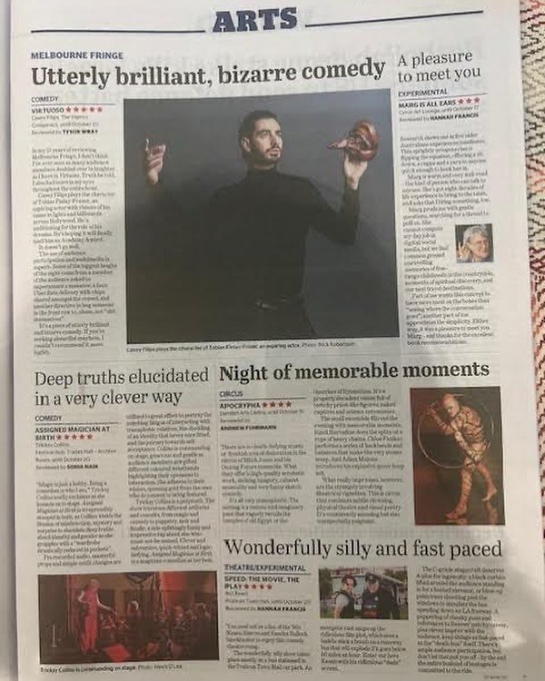 Our review in @theageaustralia made today&rsquo;s printed version! So chuffed to be in such good @melbfringe company. Week 2 of #SpeedTheMovieThePlay kicks off tomorrow night, and as it&rsquo;s Wednesday, it&rsquo;s Hump Day prices! Get a cheaper tic