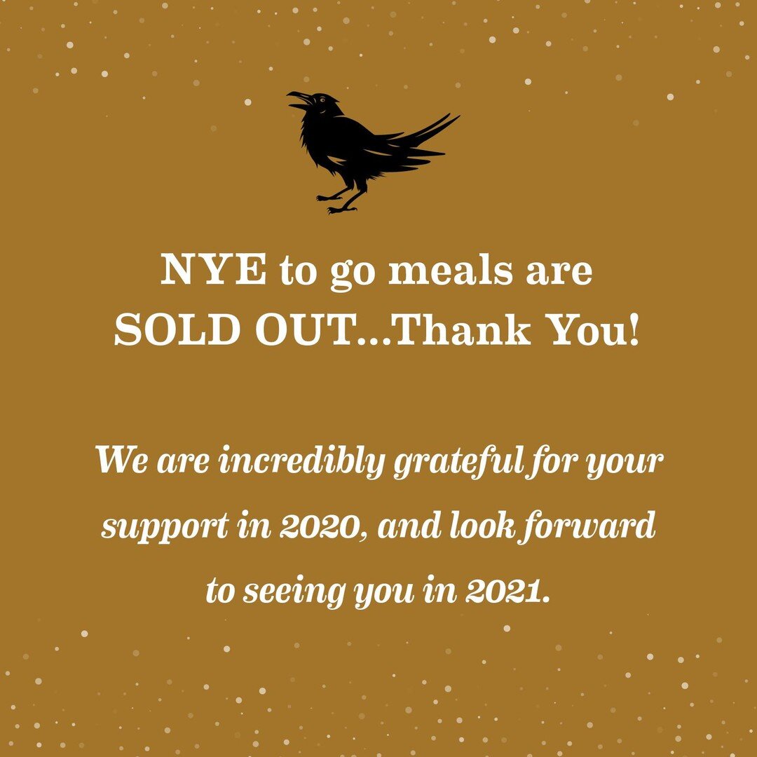 Our NYE meals have sold out - thank you!

We are incredibly grateful for your support in 2020, and look forward to seeing you in 2021.

#grateful #goodbye2020 #foodie #food #supportlocal #eatlocal #dinner #togo #supportsmallbusiness #instafood #resta