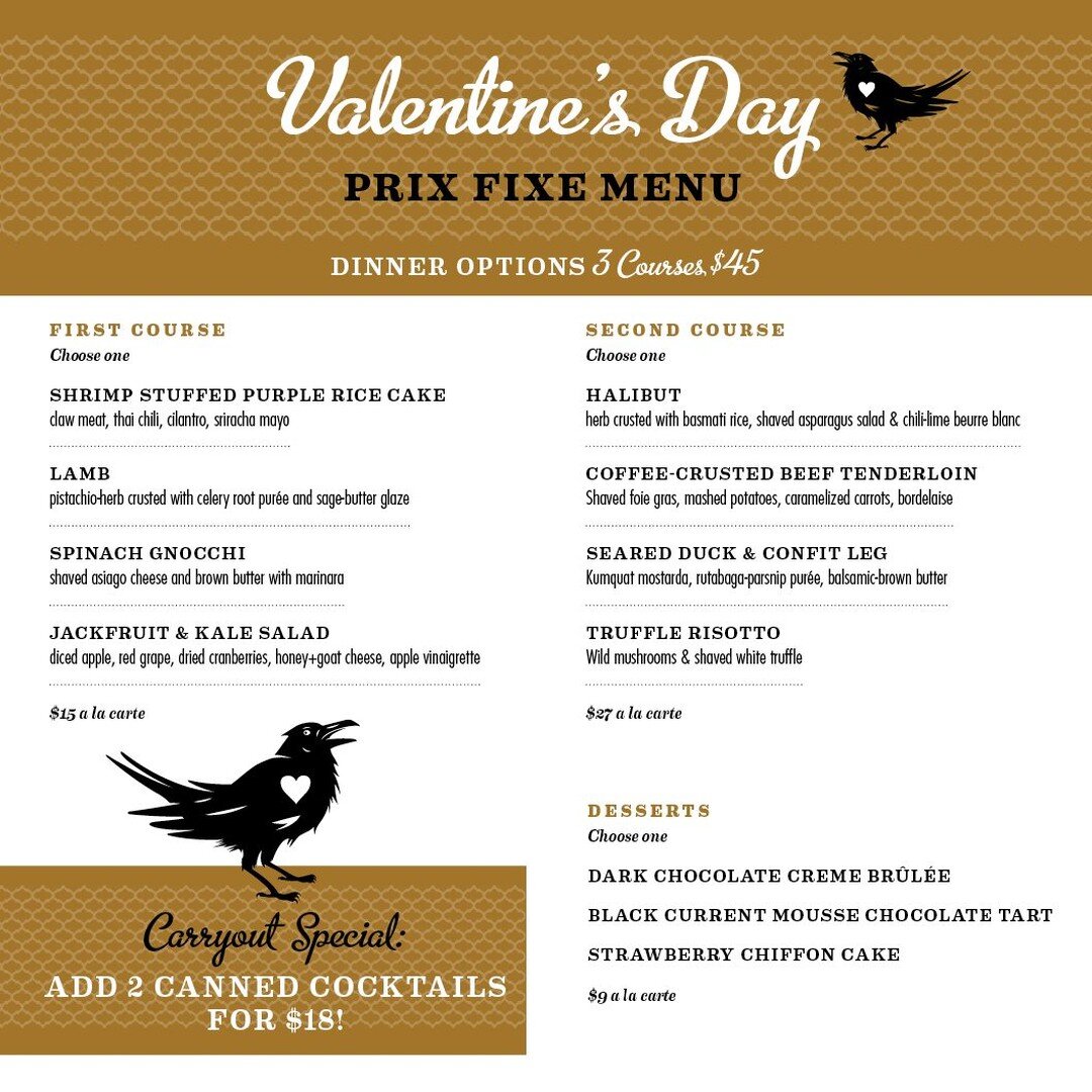 We have dinner options for dine-in or curbside pickup this Valentine's Day, call (734) 214-0400 to reserve.

Add two of our signature canned cocktails to your carry out order for $18.

#annarbor #valentines #cocktailsofinstagram #mainstreet #mainstre