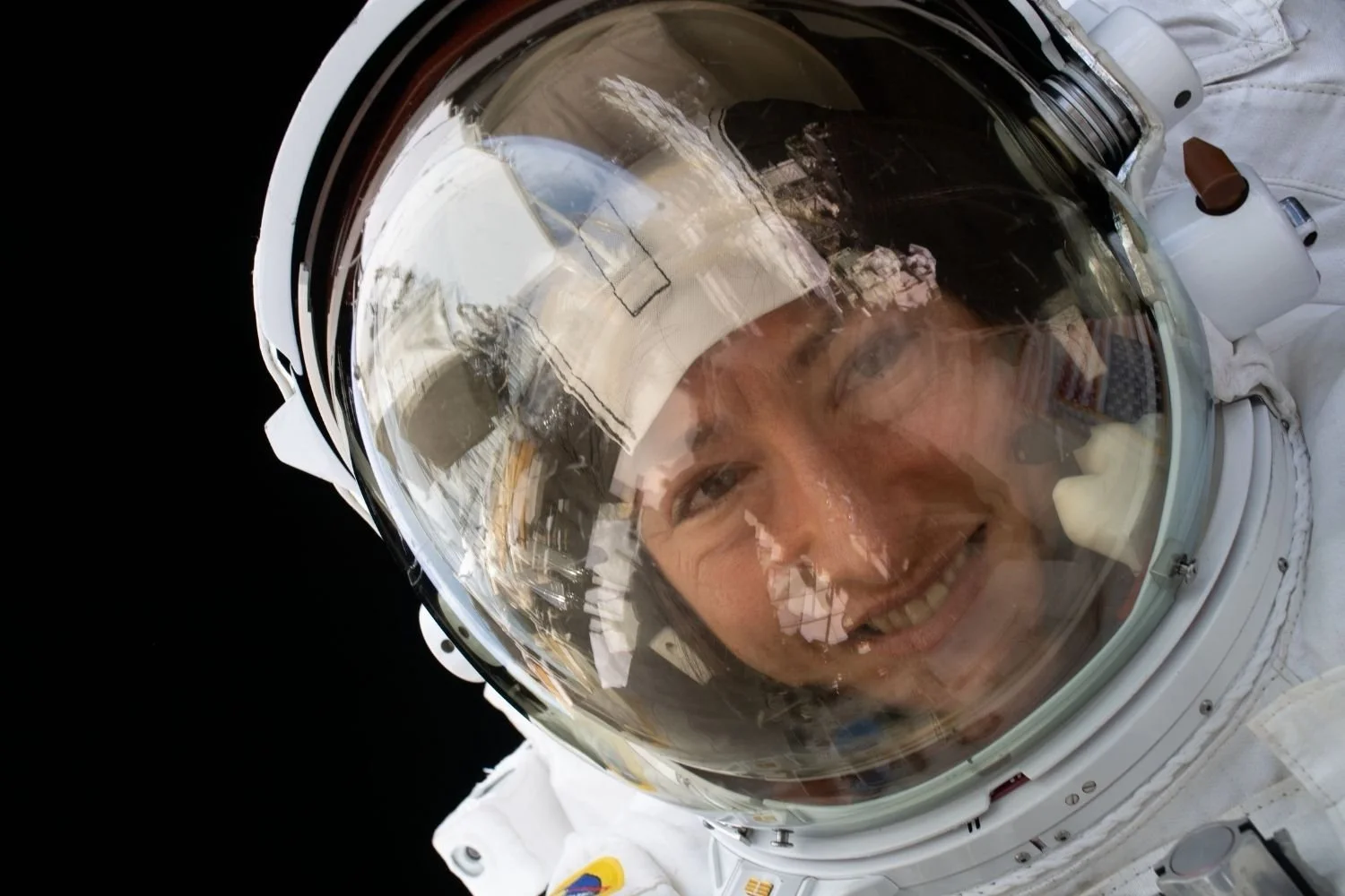 NASA astronaut Christina Koch during a spacewalk outside the International Space Station