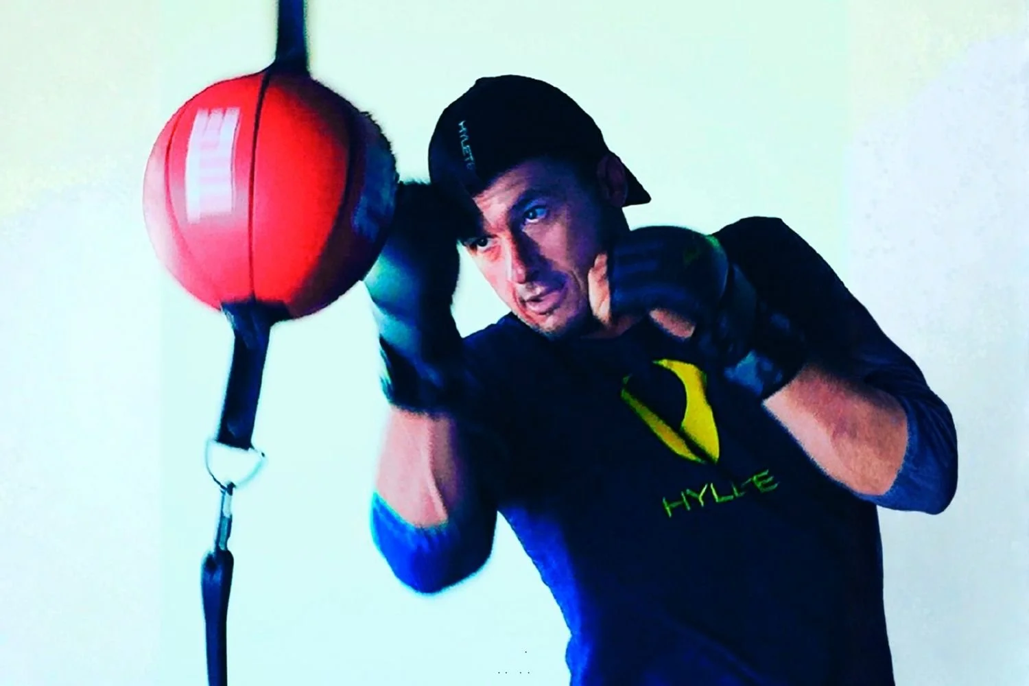 Danny Musico boxing-inspired training with a punching bag