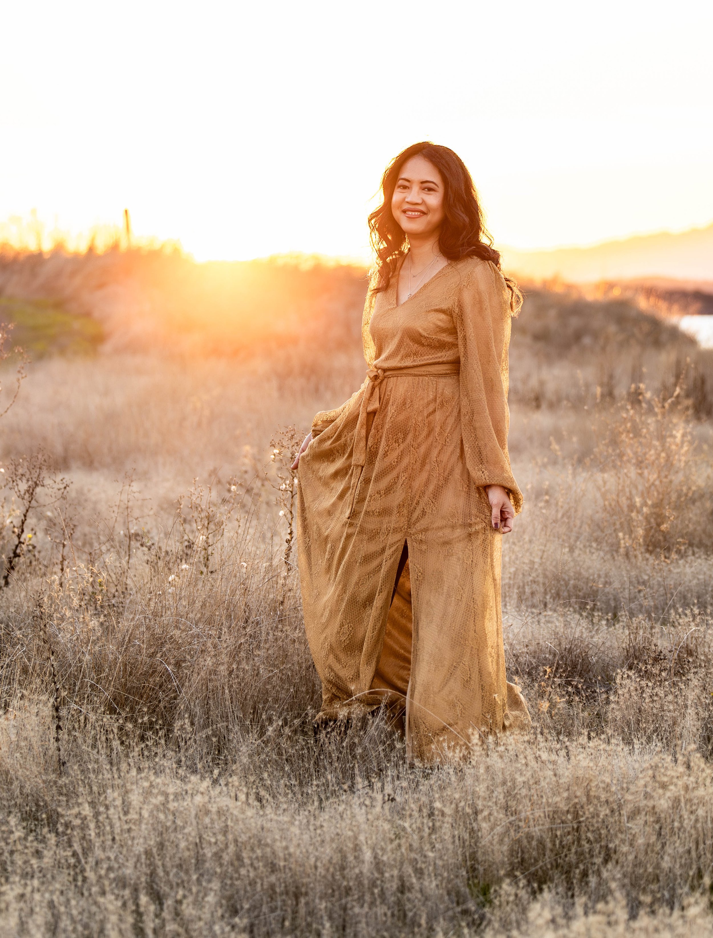 Jannie Lew in sunset setting