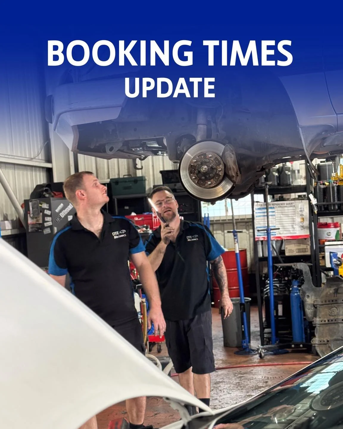We are currently taking bookings up to 6 weeks out for small services and general diagnostics, and 8 weeks out for larger repairs.

To ensure your car&rsquo;s maintenance needs can be completed on schedule, if you have services and regular maintenanc