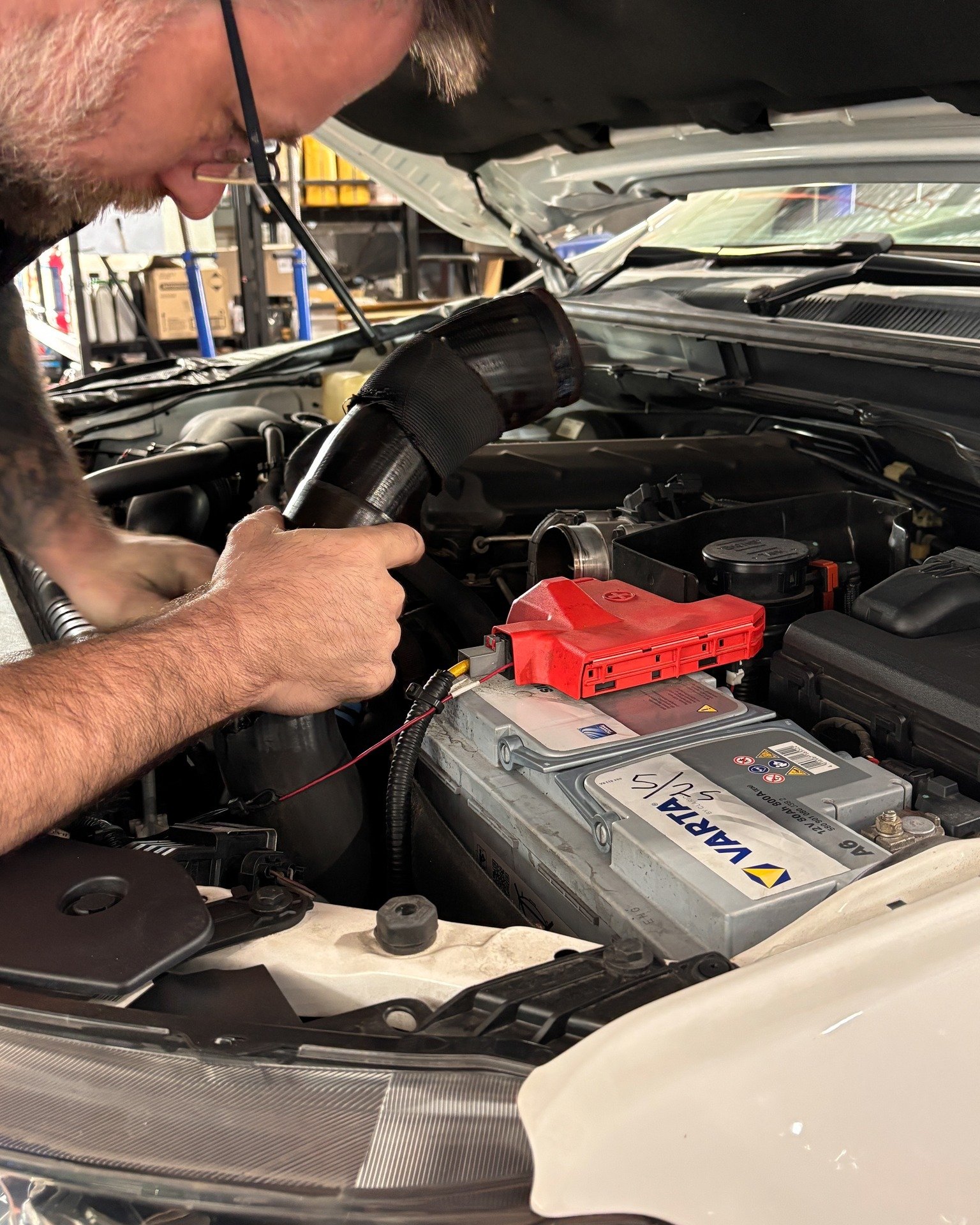 A customer brought their 2021 Ford Ranger in after hearing a noise and thinking it might have been the drive belt.

Upon further investigation the team at DTE Mechanics discovered a boost leak in the intercooler hose was causing a squeal like noise. 