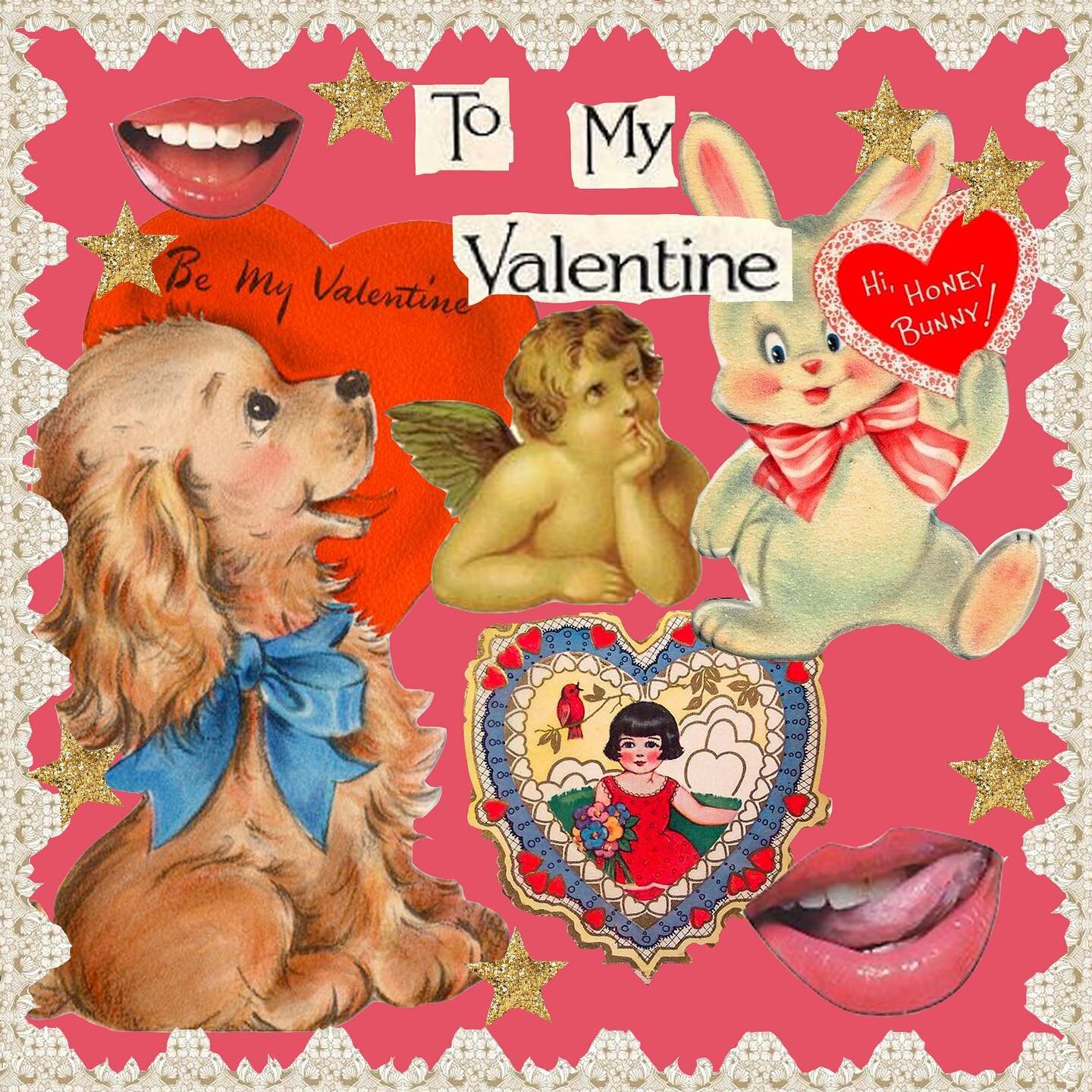 2022 valentines&rsquo;s day playlist now on our spotify!!! xoxo 
💝🧸💌🍓⭐️💐🦢
playlist by @maybeingreallycool 
art by @witchabitcha 
#valentines #collageart #playlist #vintage #playlistspotify