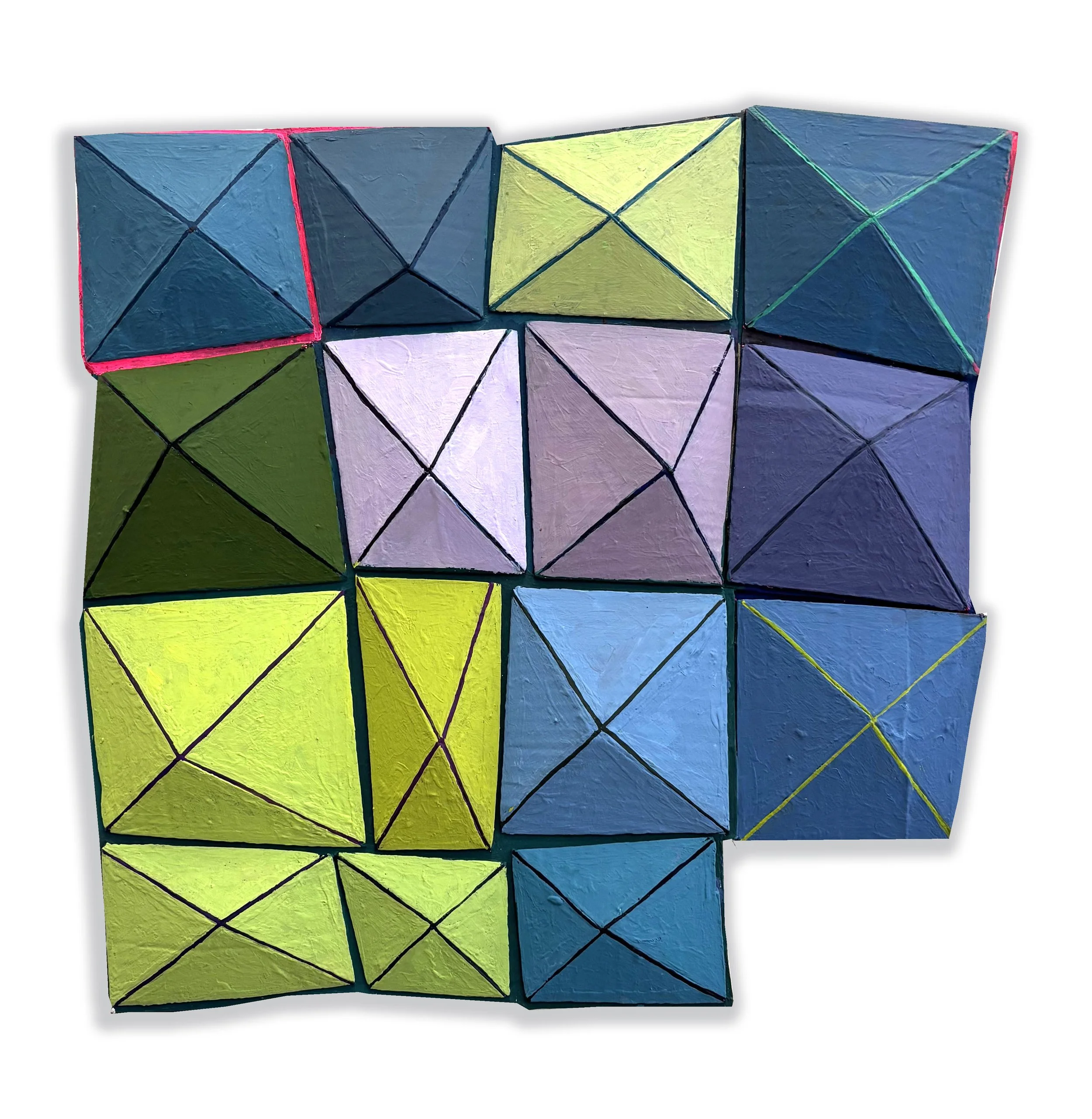 Small Cardboard Grid (green/blue/purple)