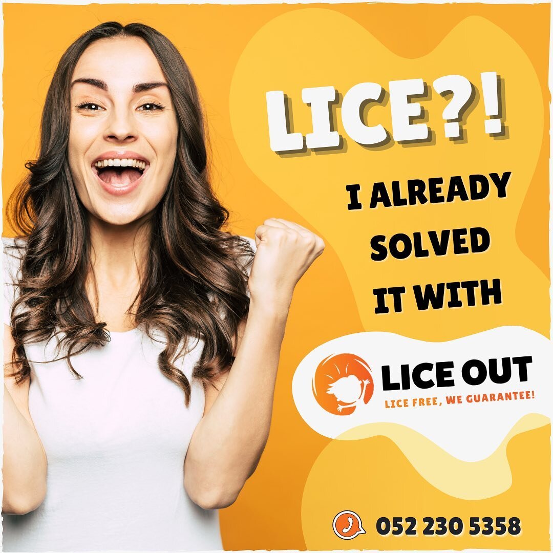 Say BYE to lice &amp; nits, and don't worry 
about it anymore! 👋
Visit us and get our professional treatment:
✓ 100% natural 🌿
✓ Suitable for kids &amp; adults &zwj;&zwj;👩&zwj;👧 
✓ Chemical-free 🌳
✓ Safe for any age 👫
✓ 1-hour session ⏳
