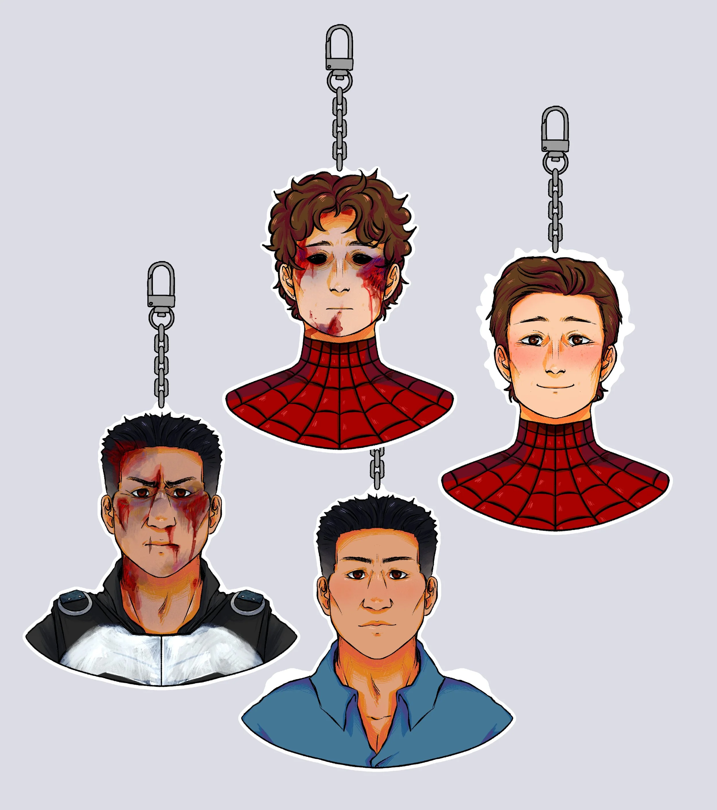 PRE-ORDER — spider-man & the punisher double sided keychain