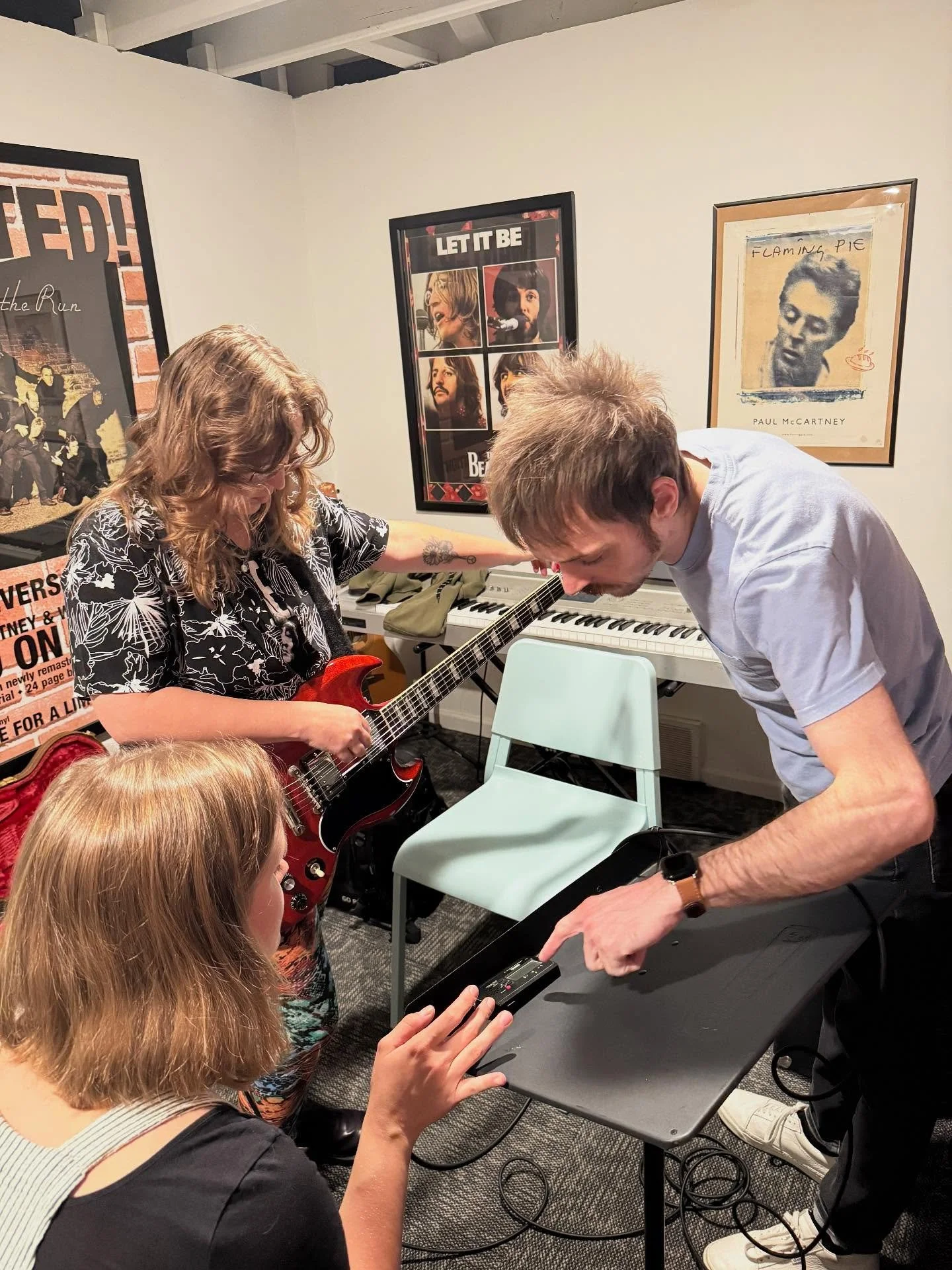 Our very own Abby and Liv are taking lessons with Aaron on how to be a guitar tech! Throughout the lessons they&rsquo;ll learn how to tune guitars, care for them pre &amp; post show, how to change strings and best practices when handing guitars to pl