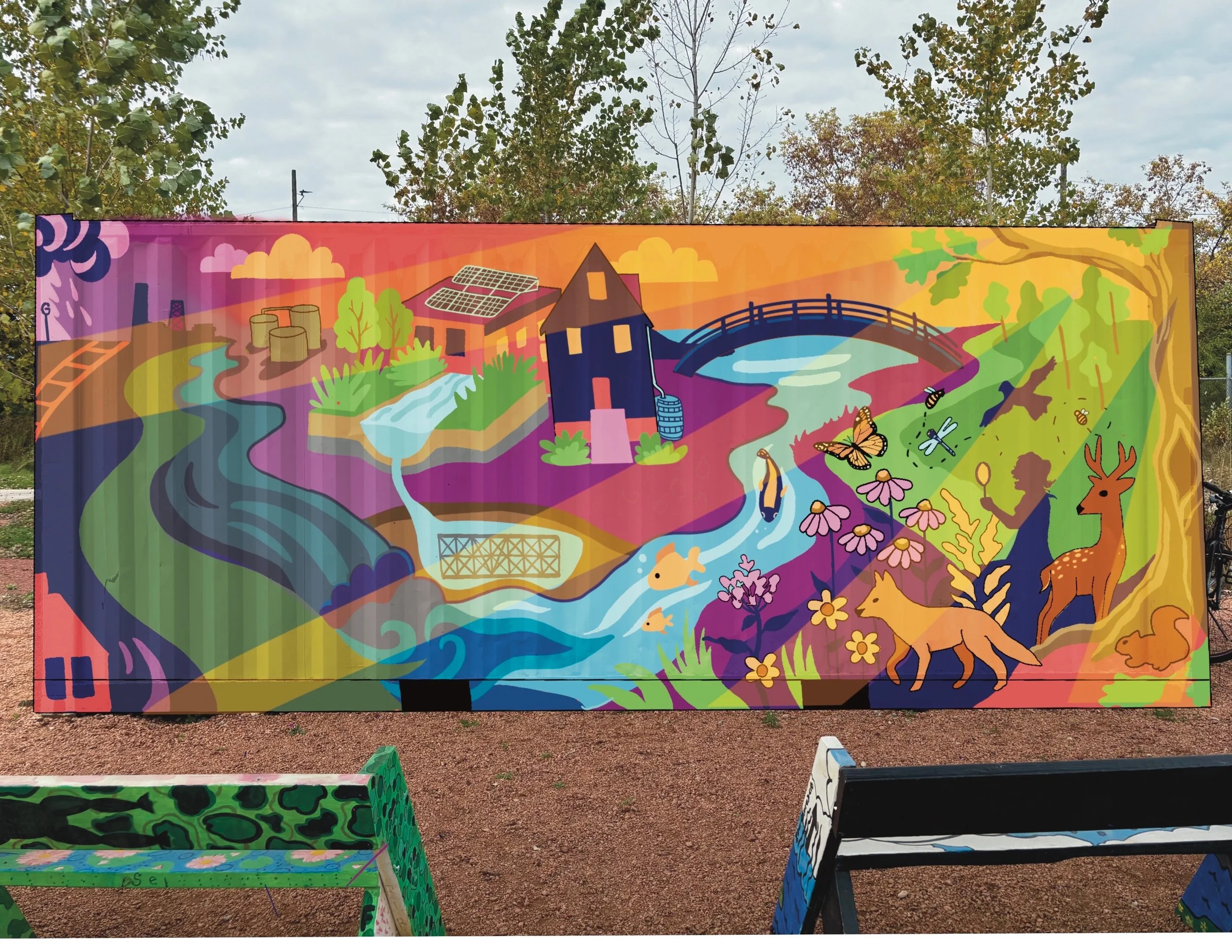 Green Tech Station Community Mural Painting 