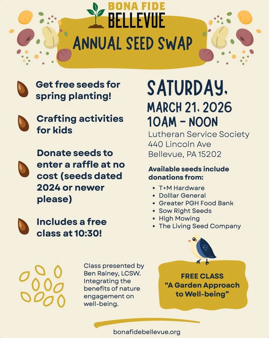 After last week's seed swap was cancelled due to wind knocking out the power, we're back on for this coming Saturday, March 21, from 10am-12pm!