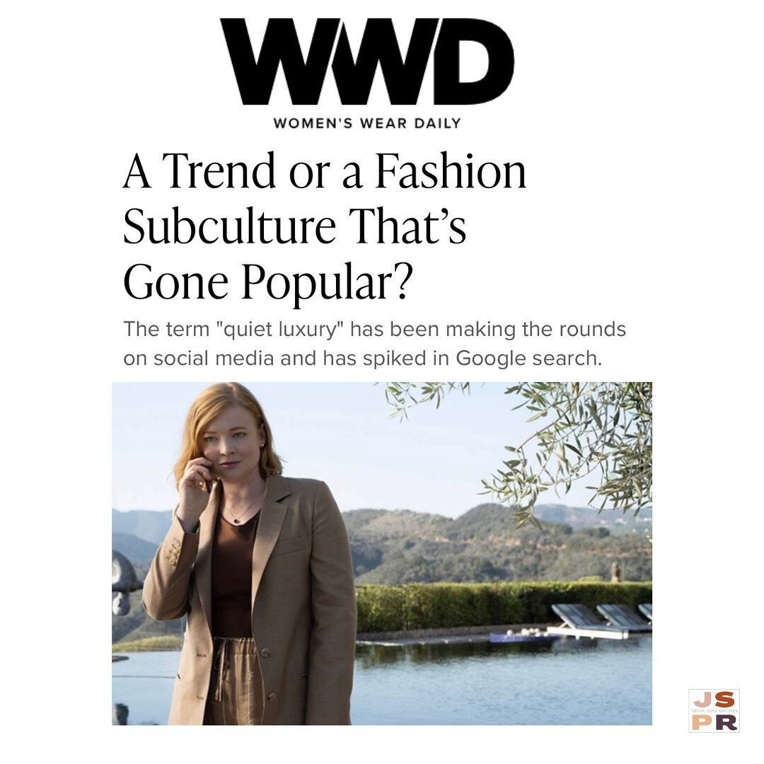 @wwd delivers in their story on &ldquo;quiet luxury&rdquo; and JSPR&rsquo;s  @ivanka.dekoning has the hot take as their vetted expert on the topic. ✍🏽: @krisfashion1 
.

.

.

.

.

.

.

.

.

.

.

#quietluxury #quietlife #succession #wwd