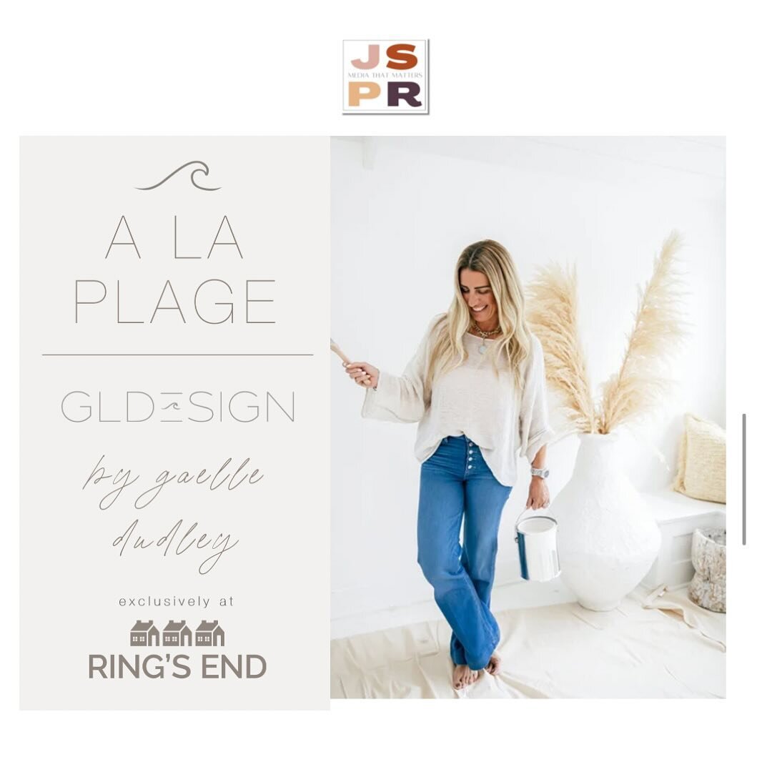 BIG NEWS today from Gaelle Dudley, founder of @gldesignhome and @rings_end! 🙌🏼 Today they are launching a new coastal inspired paint collection in partnership with @benjaminmoore. 🪣 Gaelle&rsquo;s new A La Plage collection features 14 custom color