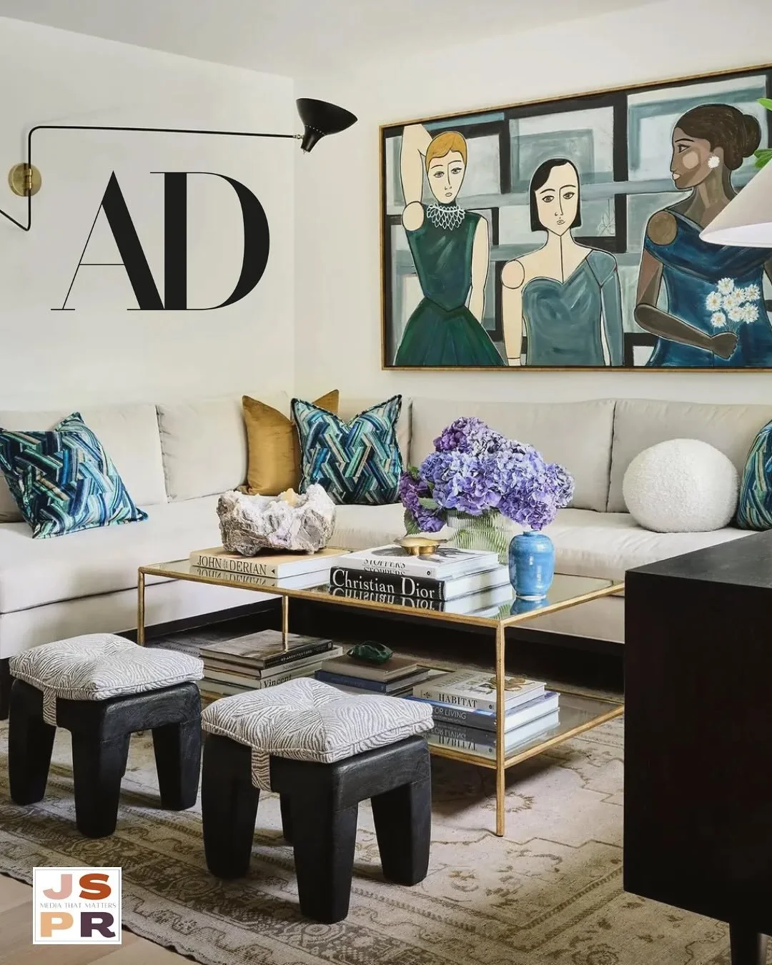 Thrilled to see three JSPR clients featured in @archdigest ✨. The article highlights their work through thoughtful quotes and beautiful photos showing how smart layouts, clever storage, and layered details can make even the small living room spaces f