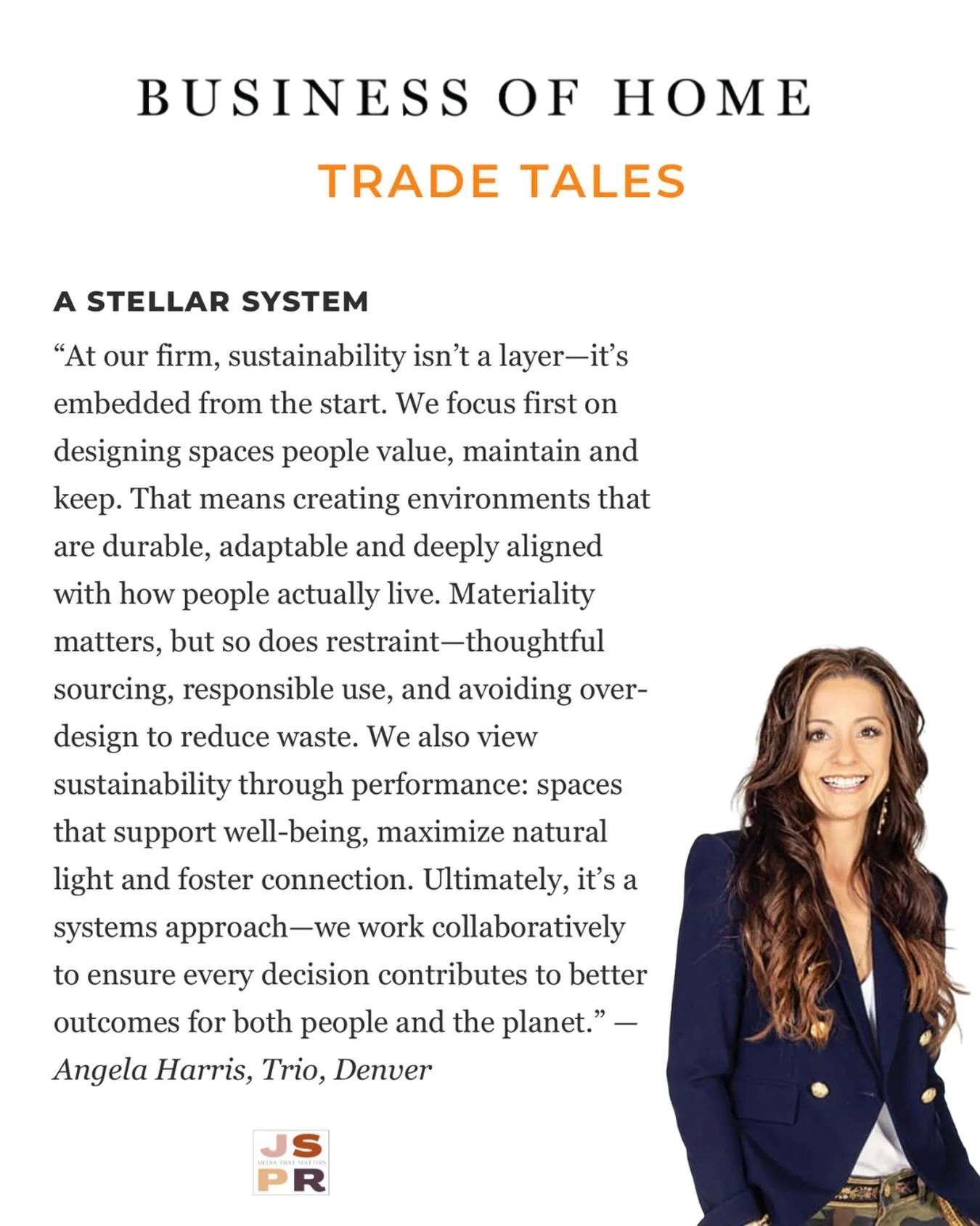 In this weeks @businessofhome Trade Tales, designers were asked how their firm practices sustainability. @byangelaharris, CEO of @designbytrio, answers below. Thank you BOH!