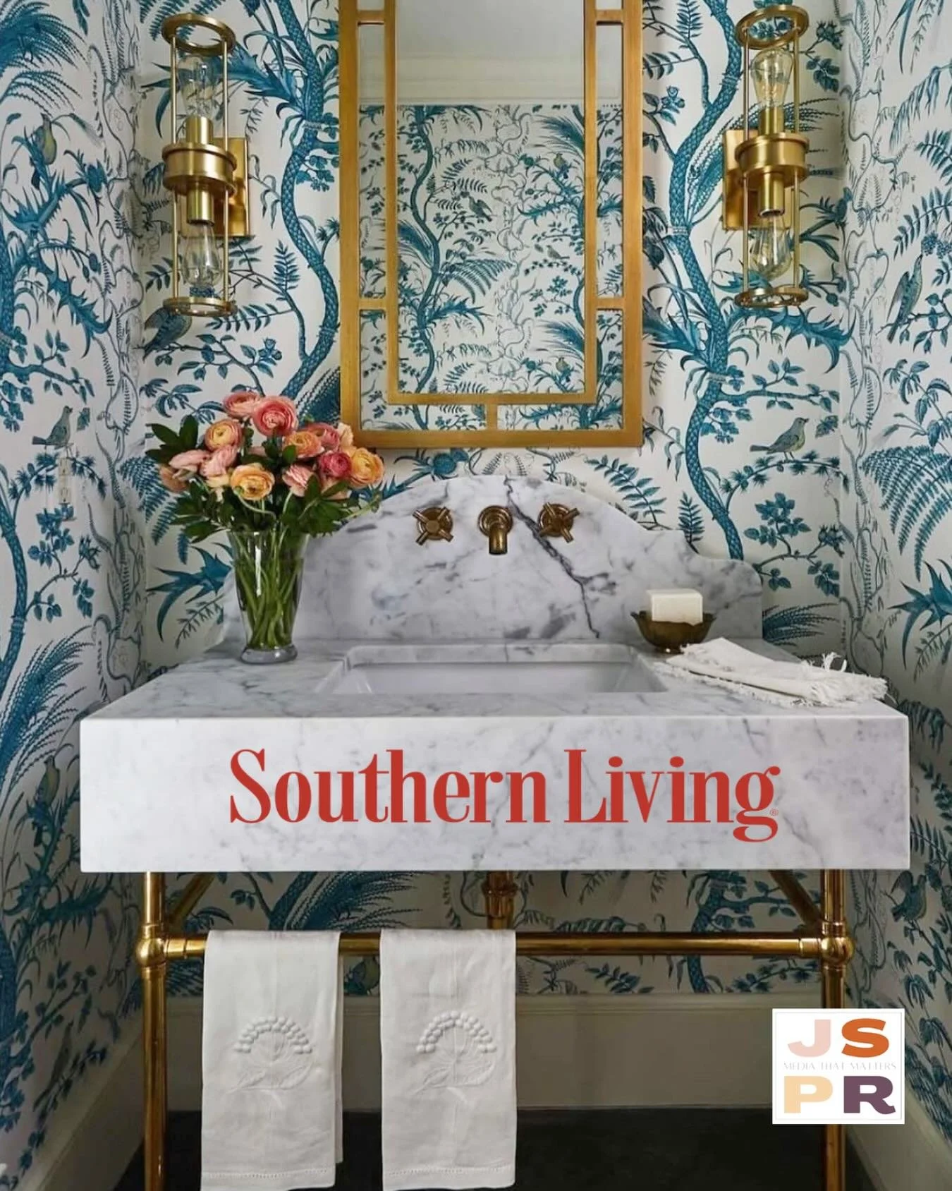 Thank you @southernlivingmag and @sarahlyon9 for including @ellie_christopher 💙 &mdash; tips on bathroom renovations