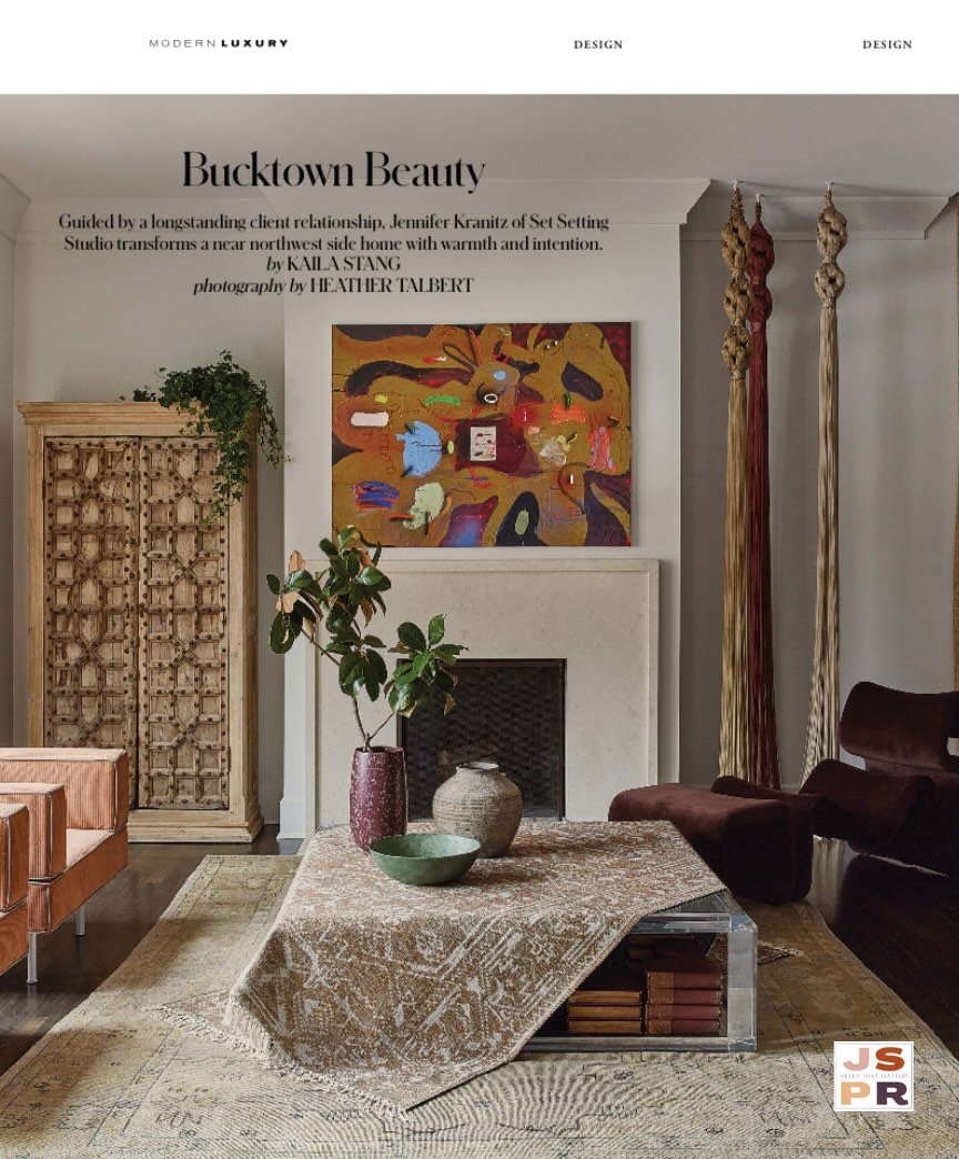 On newsstands now! @modernluxury + @cschicagosocial featuring the work of @set.setting.studio 🦚 📸 @heathertalbert ✏️ @kaila_stang