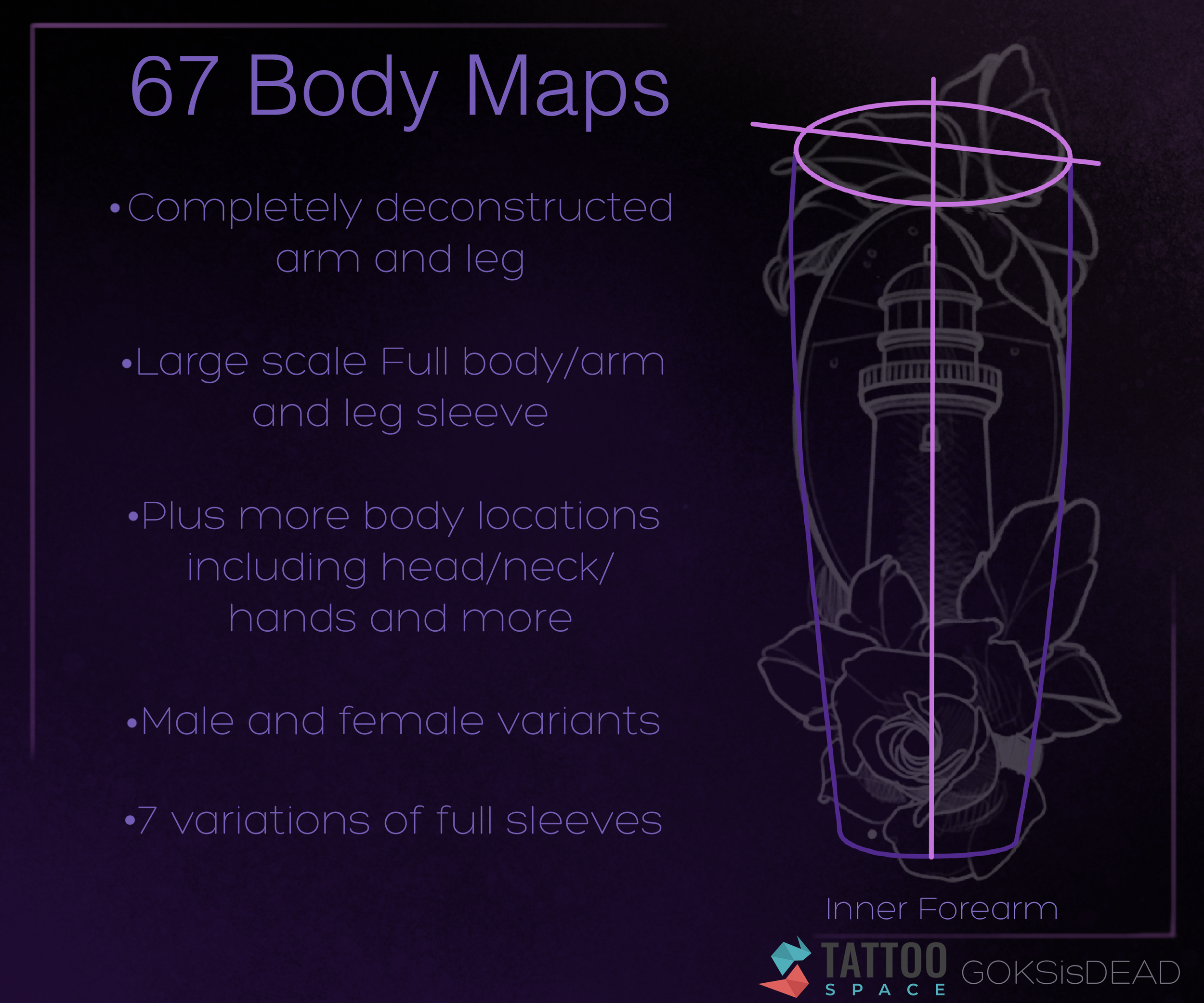 Body Maps | Body Reference Procreate Brush Set — Tattoo Space